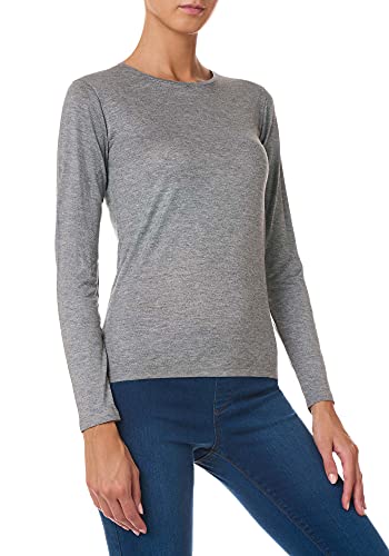 Goldenpoint maglia girocollo donna grigio manica lunga