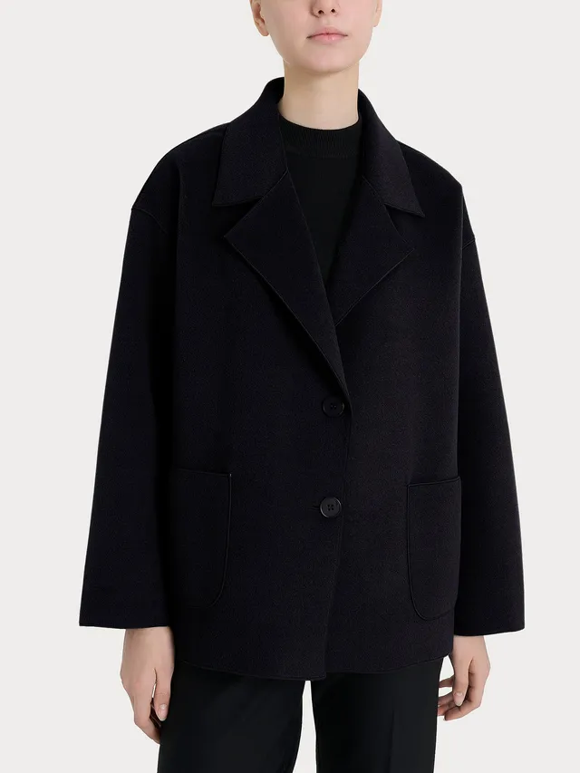 Ragno Vegan Wool cappotto caban donna nero caldo
