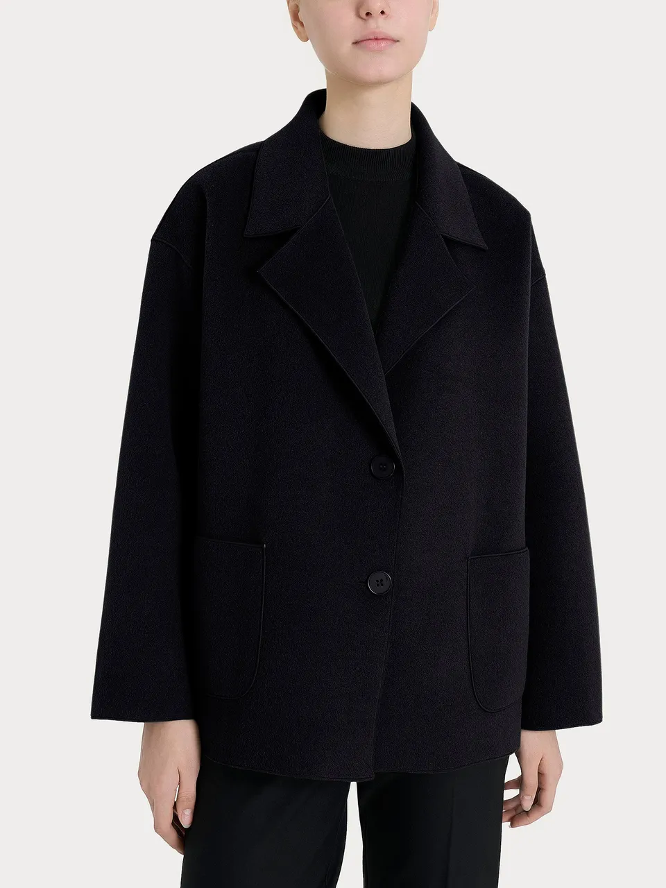 Ragno Vegan Wool cappotto caban donna nero caldo