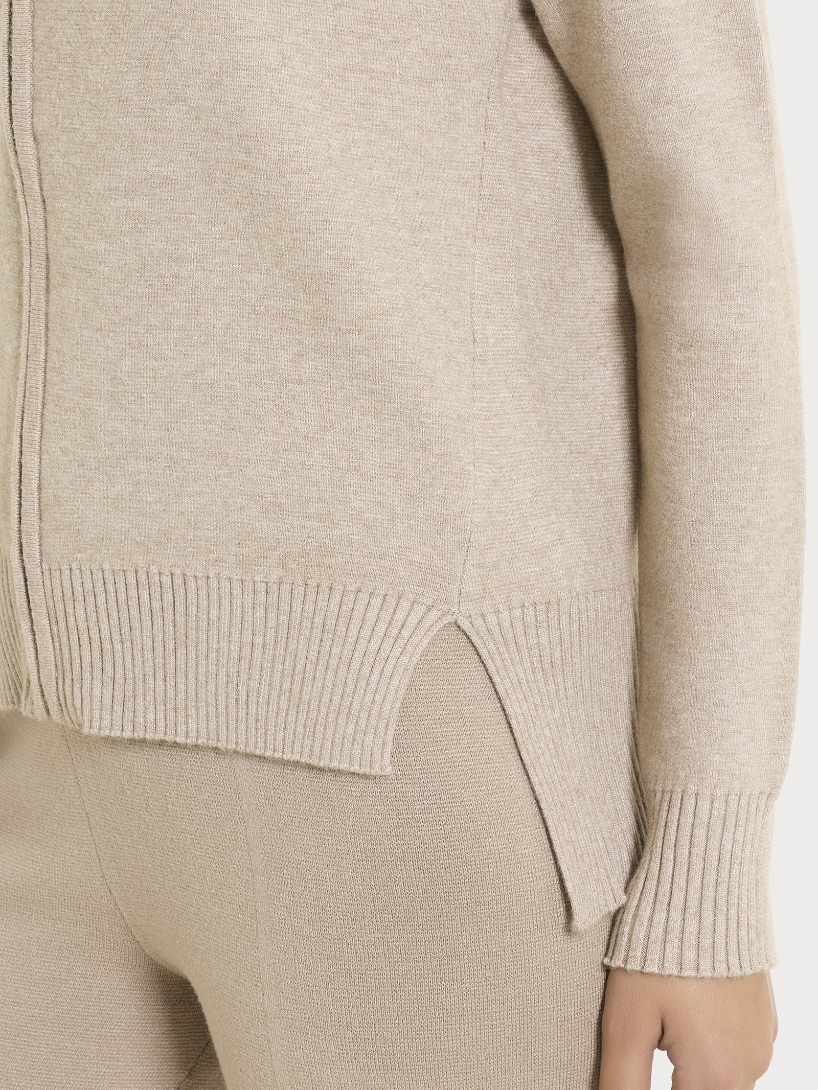 Ragno Super Soft Cardigan Zip Cammello Mel. misto viscosa
