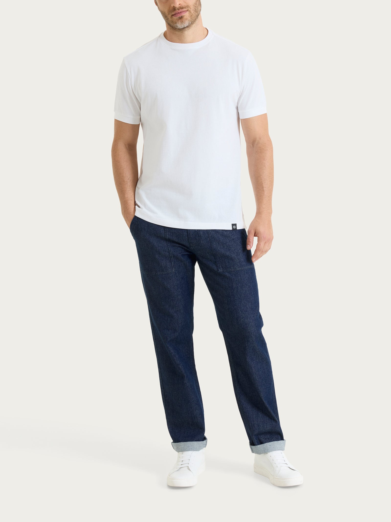 Ragno Eco Cotton Maglietta Girocollo Bianco Piquet Uomo