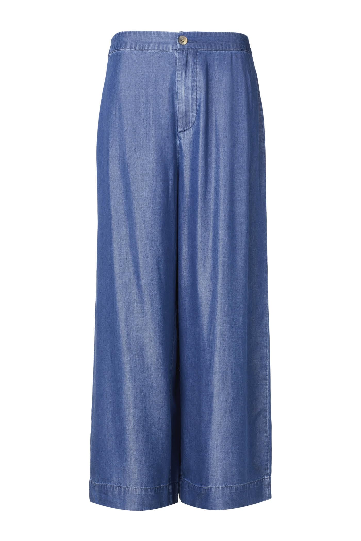 Goldenpoint Pantaloni Cropped Chambray Vita Semi-elasticata donna