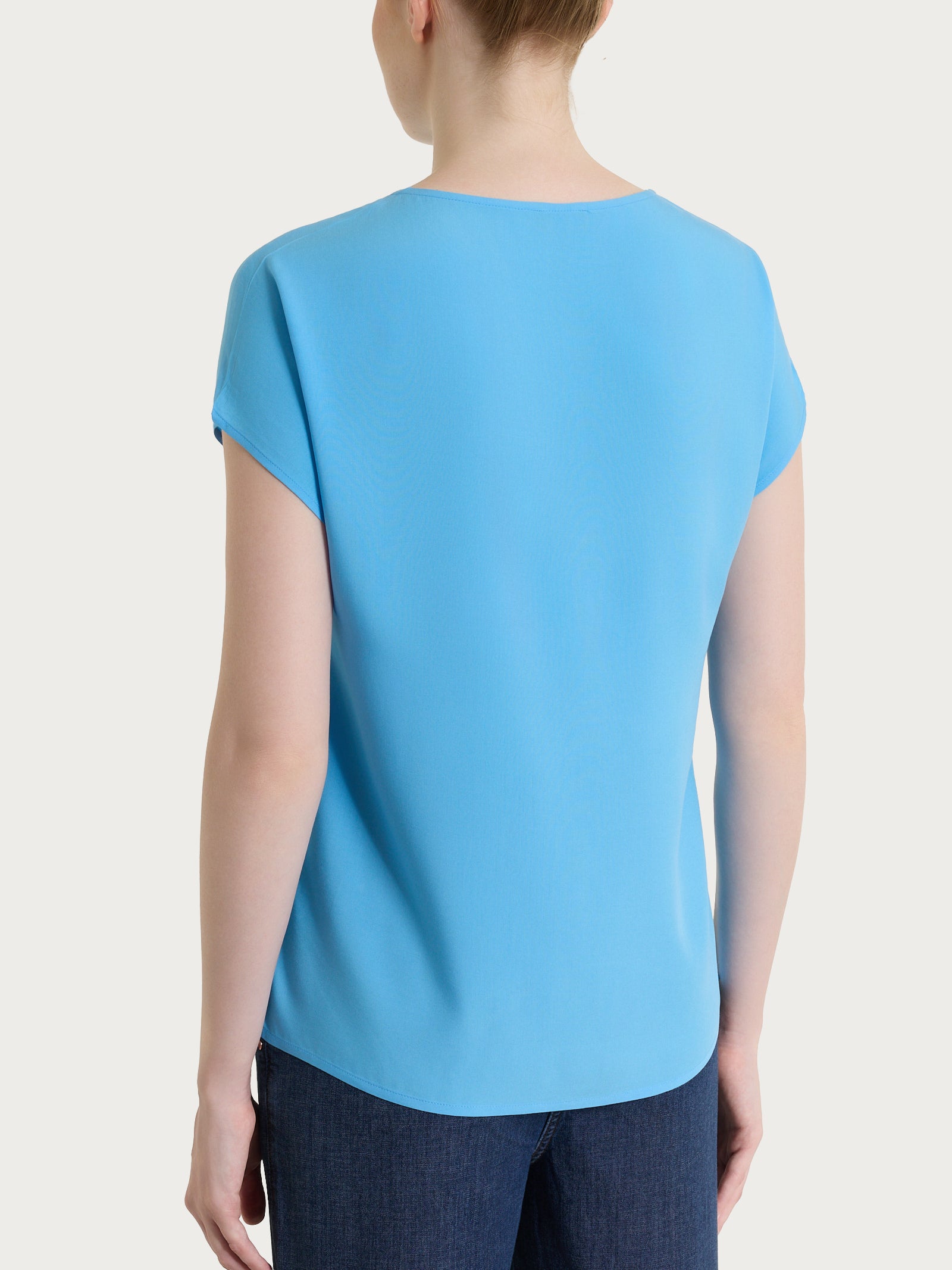 Ragno EcoSeta Blusa Kimono Azzurro in viscosa