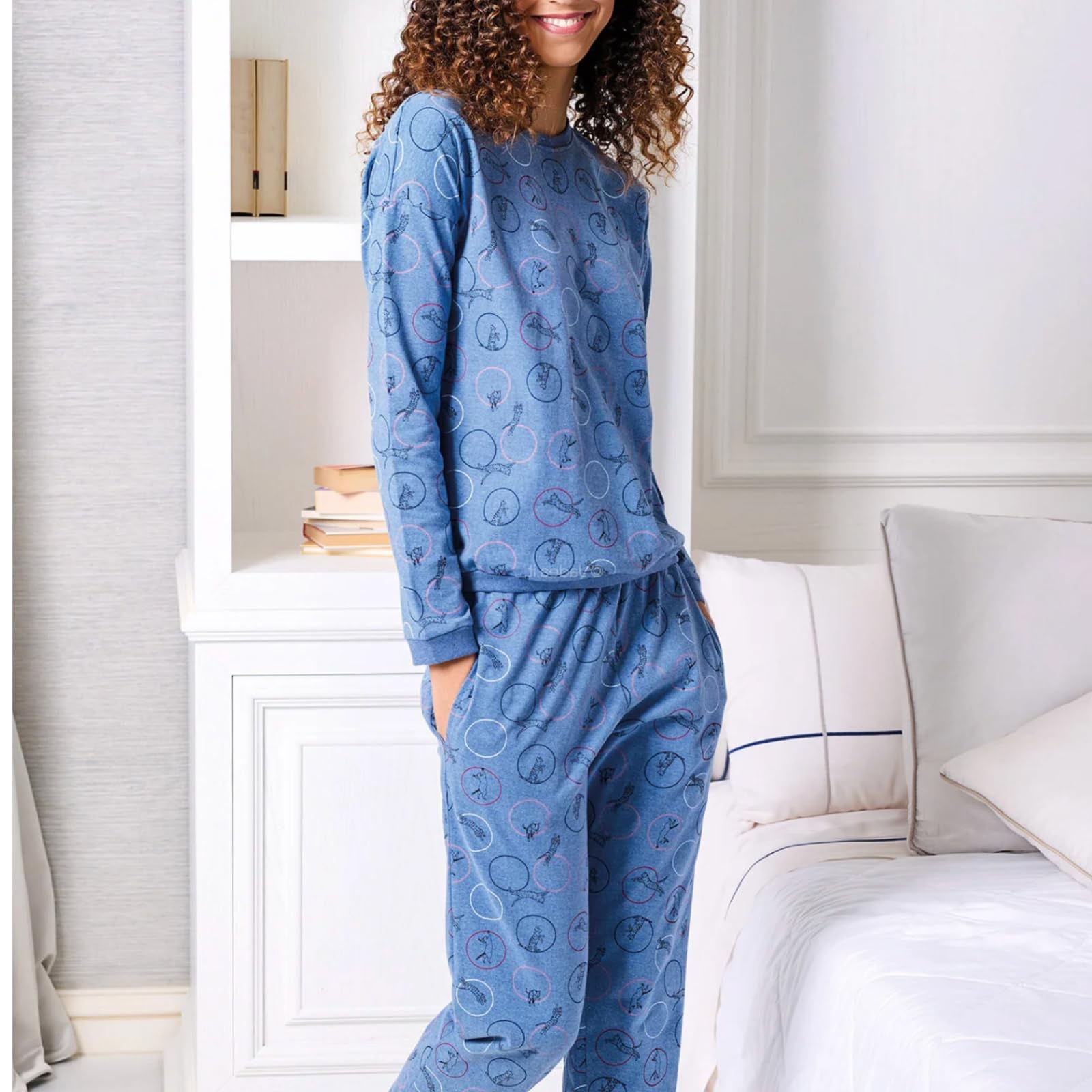Lady C Circus Tigri pigiama donna jersey cotone taglia M