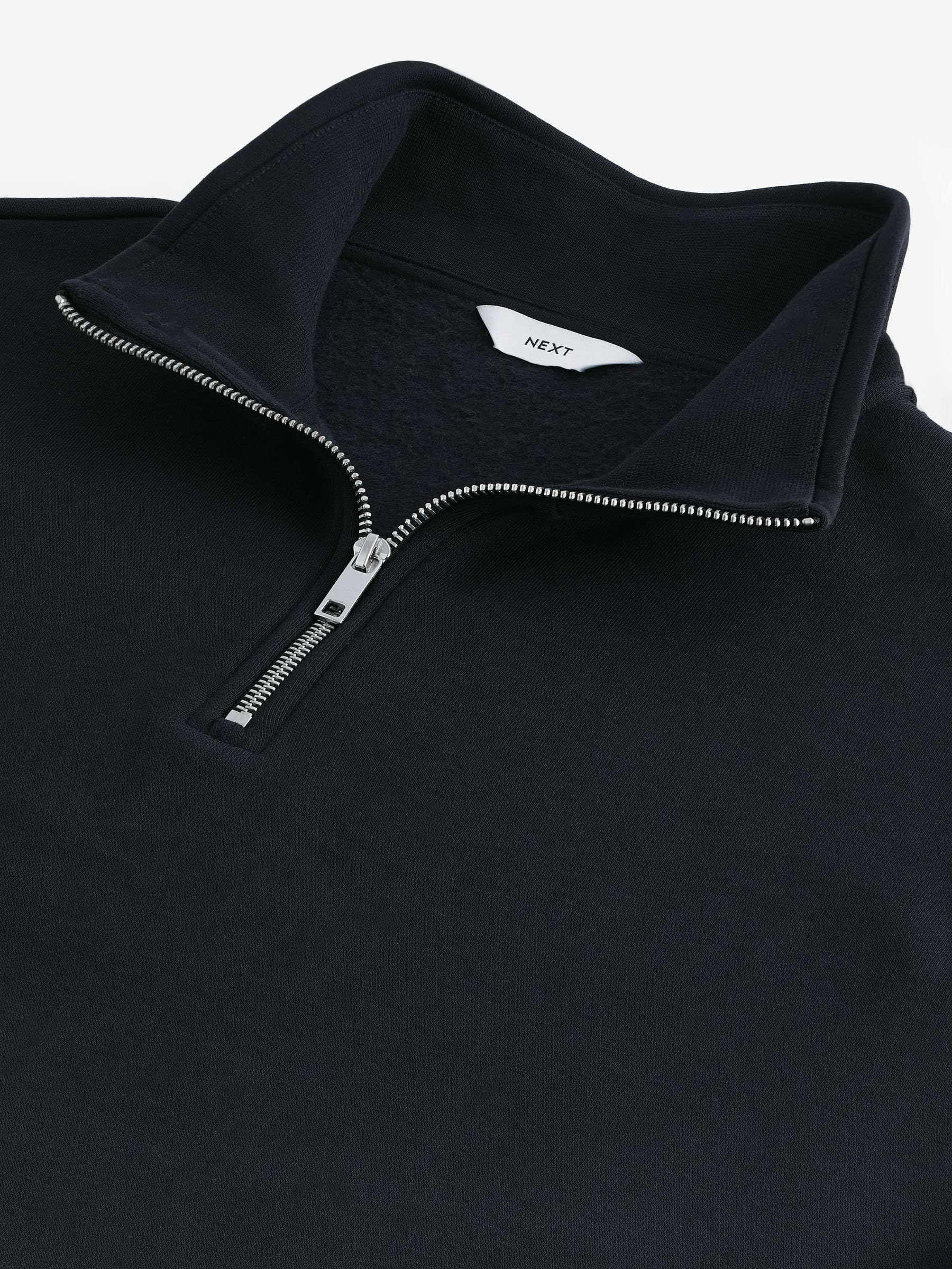 Next felpa uomo jersey cotone zip corta regular nera