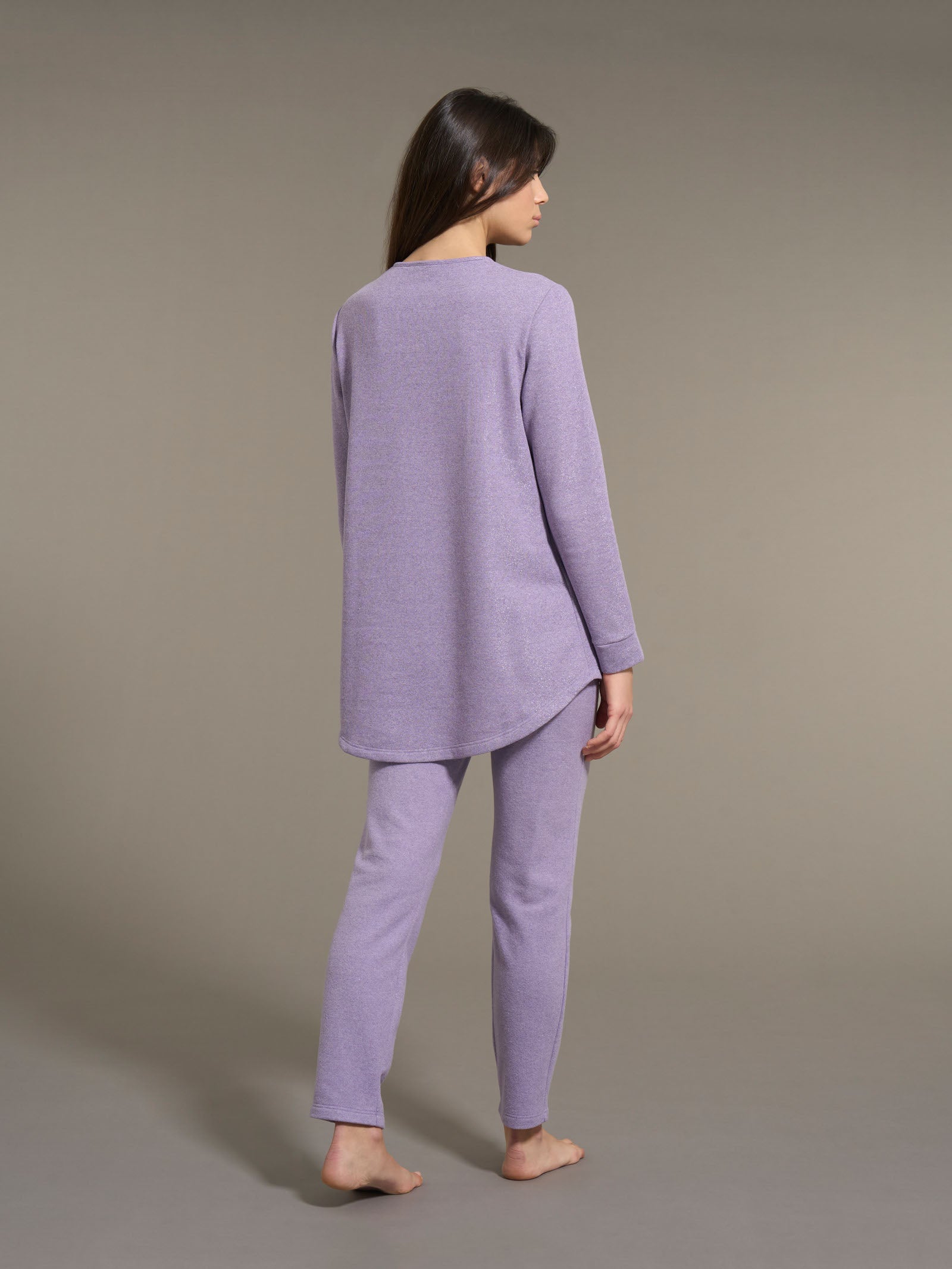 Ragno Sweet Emotion Pigiama Lungo Goccia Eco Pile Lilla