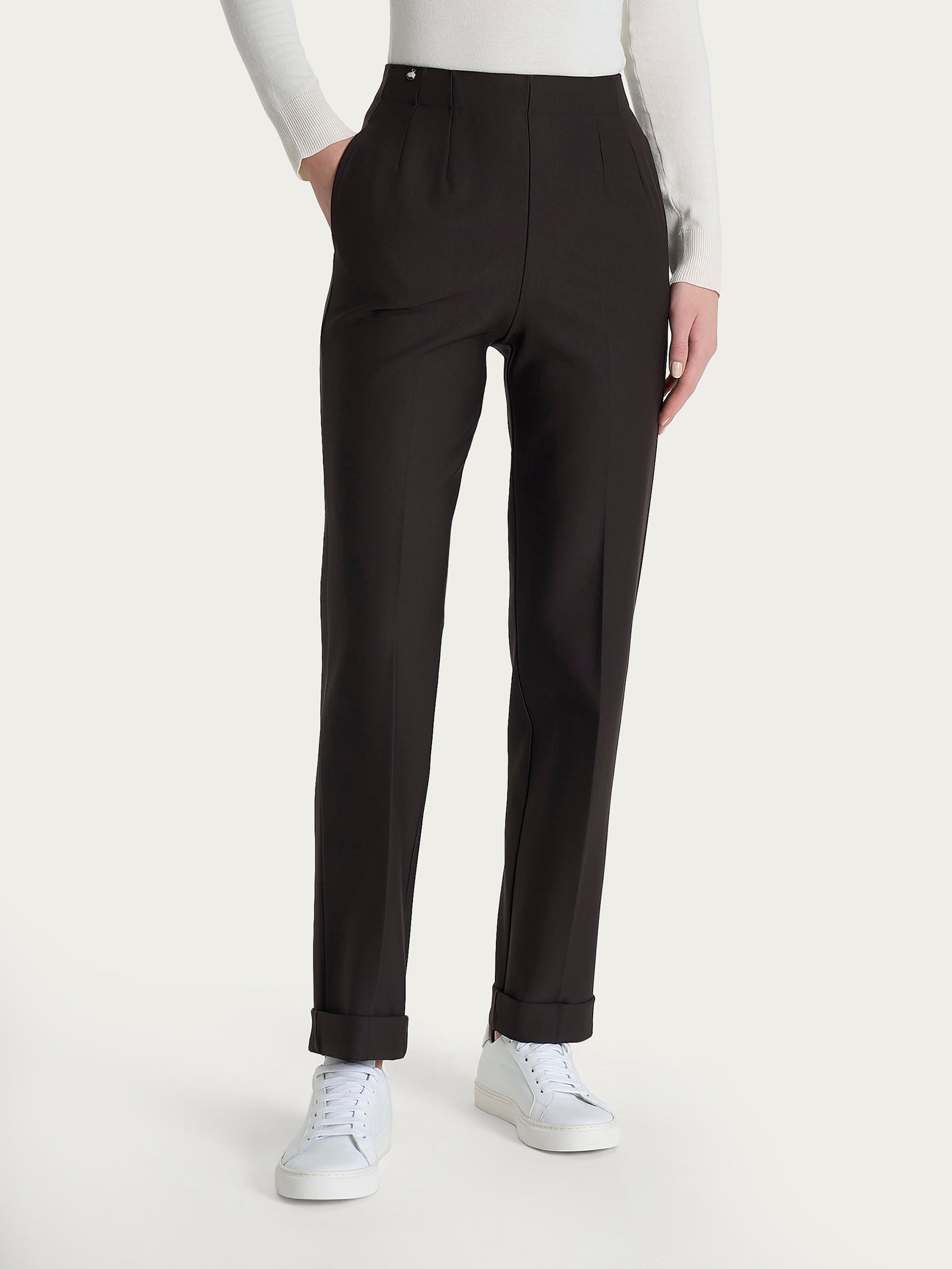 Ragno Compact pantalone dritto chocolate punto Milano