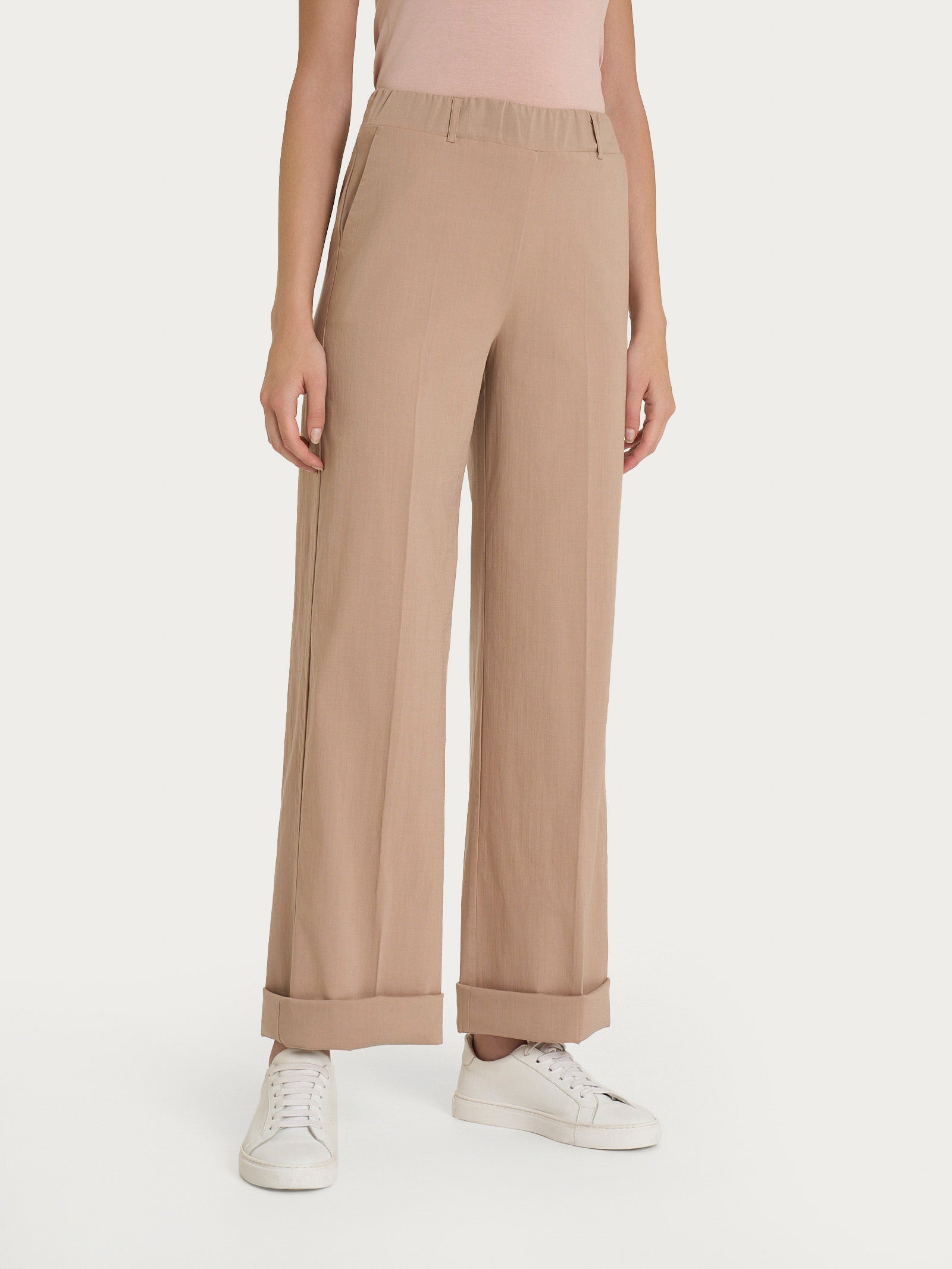 Ragno Super Natural Pantalone Donna Warm Taupe wide leg