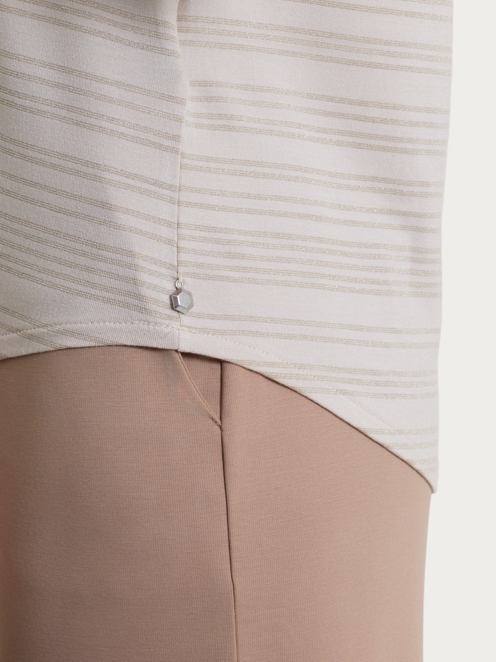 Ragno Viscosa Summer maglietta scollo V righe champignon