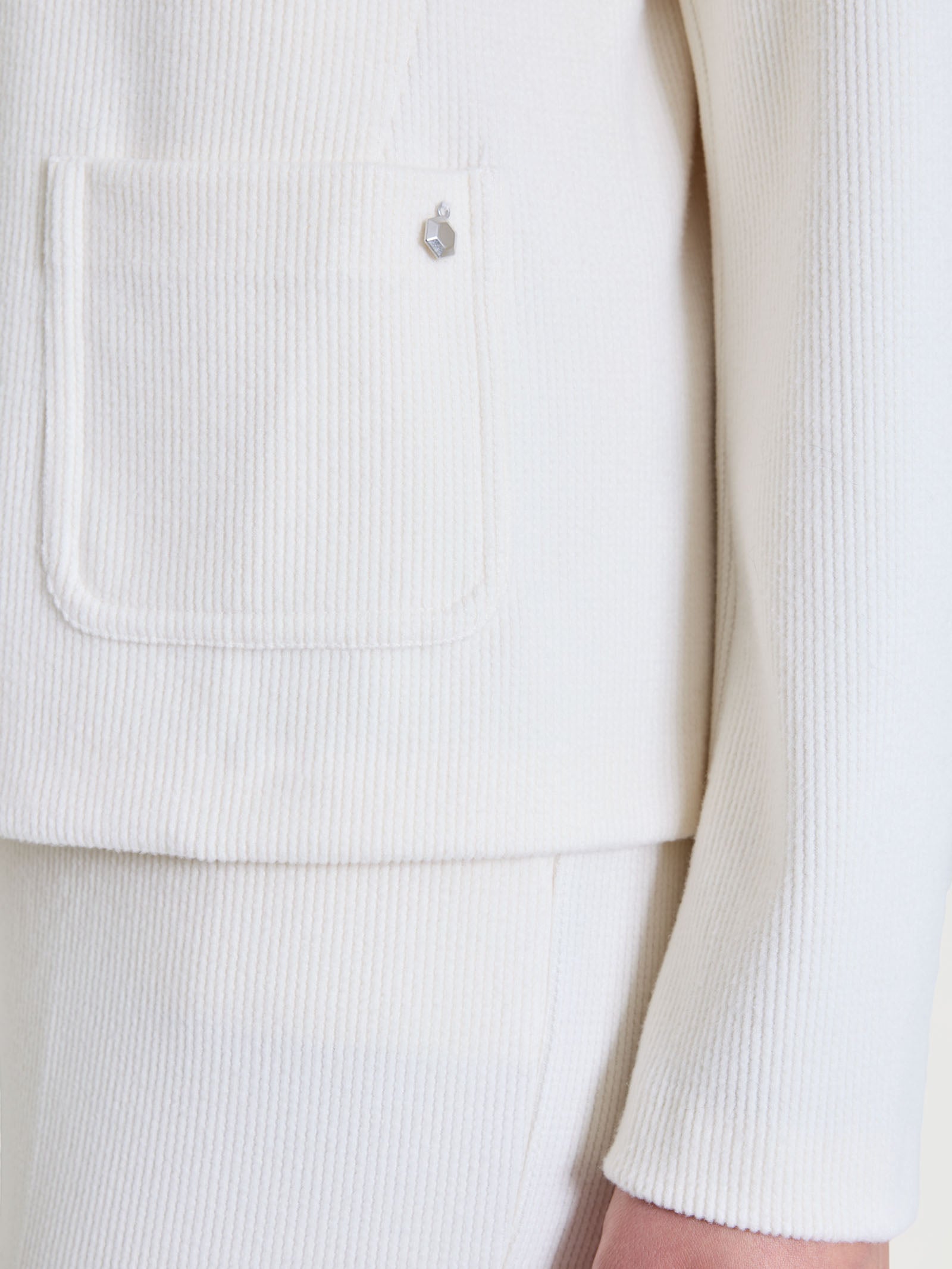 Ragno Velvet blazer corto Avorio due bottoni caldo