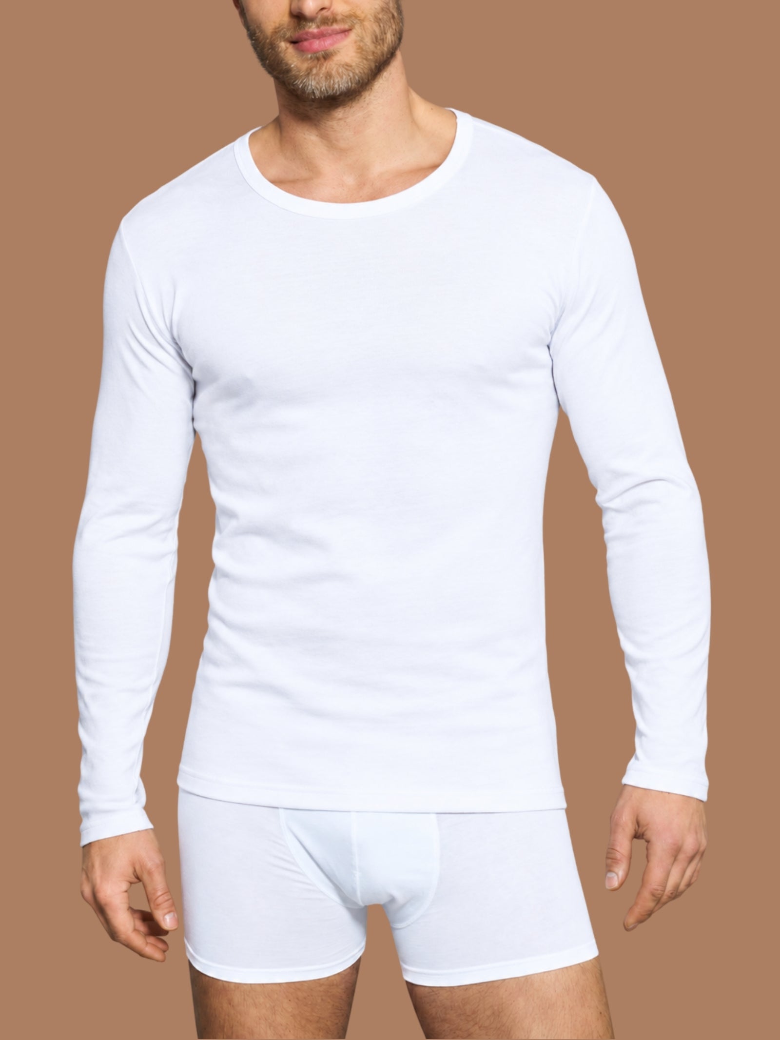 Ragno Thermo Cotton Maglietta Manica Lunga Bianco Girocollo