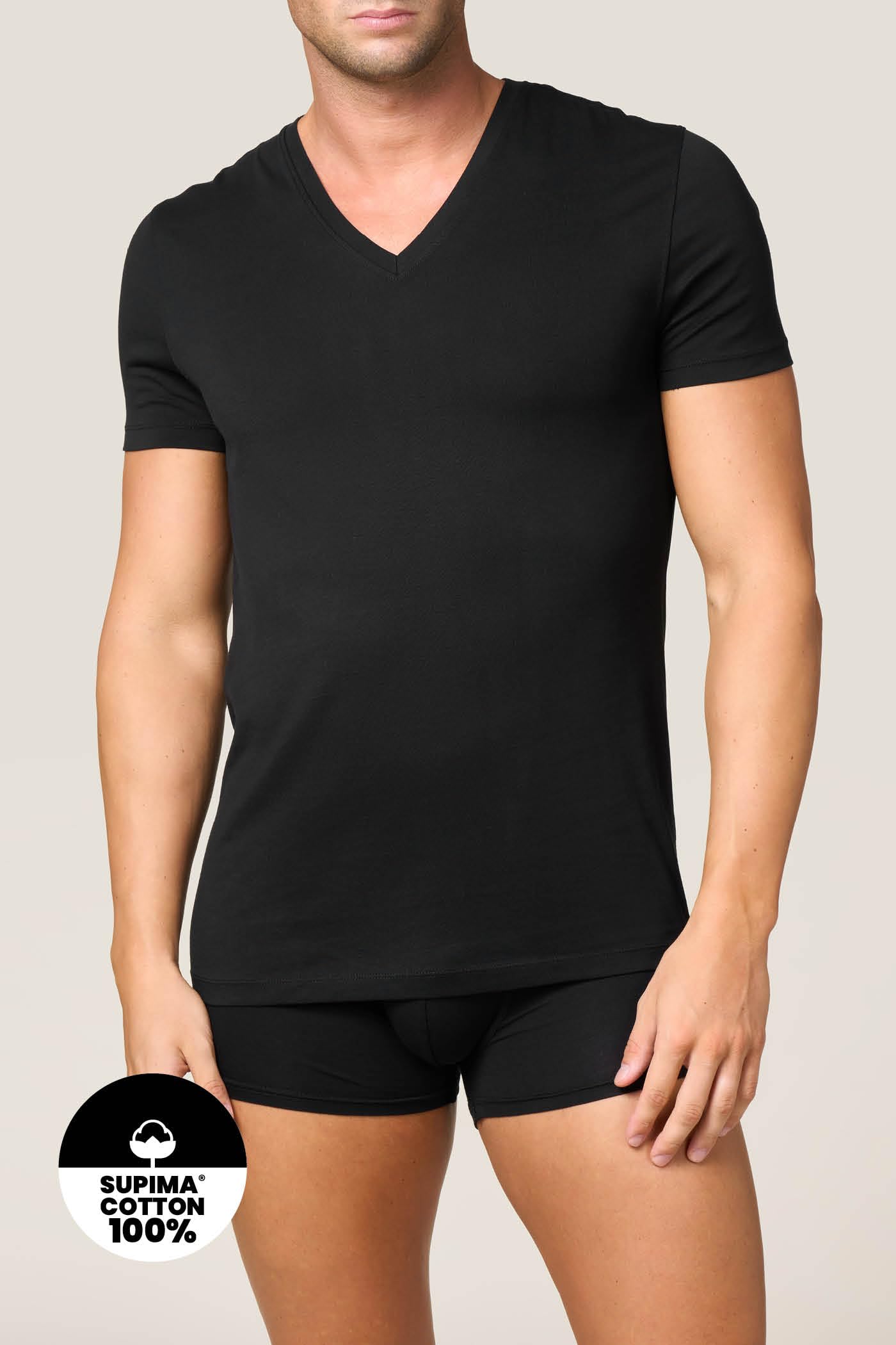 Goldenpoint T-Shirt Uomo Scollo V Cotone Supima Taglia L