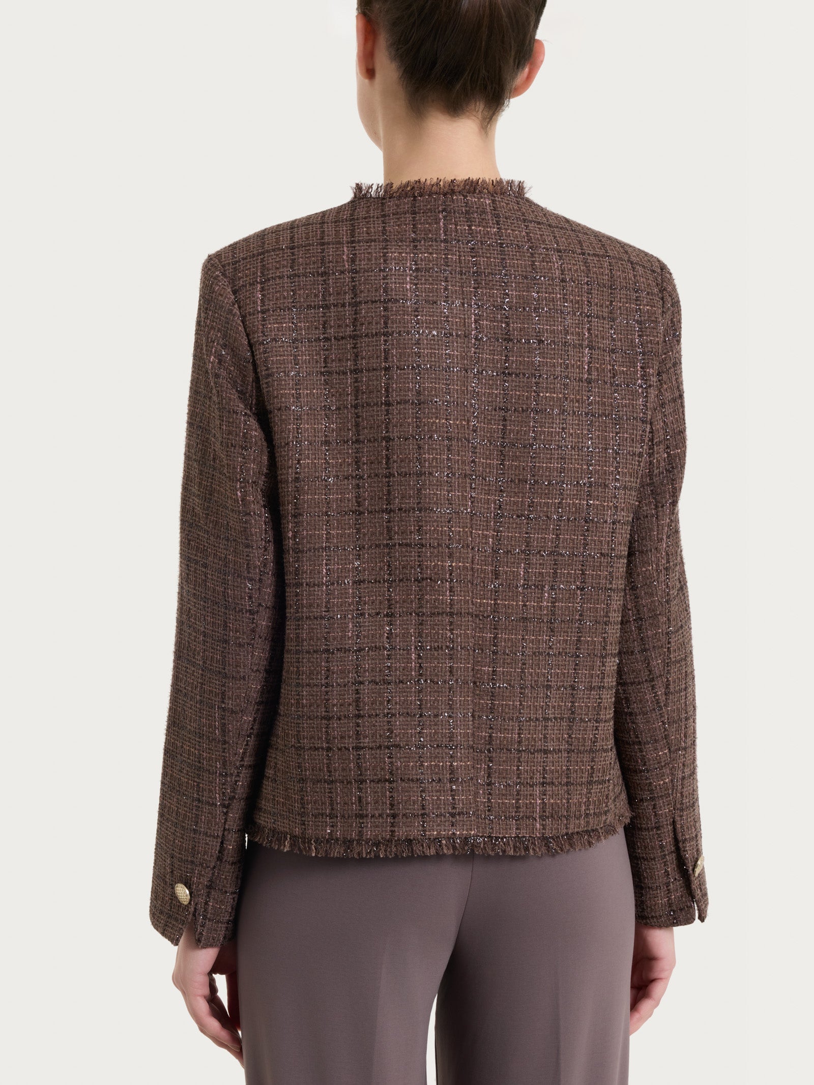 Ragno Compact giacca corta boucle Raisin