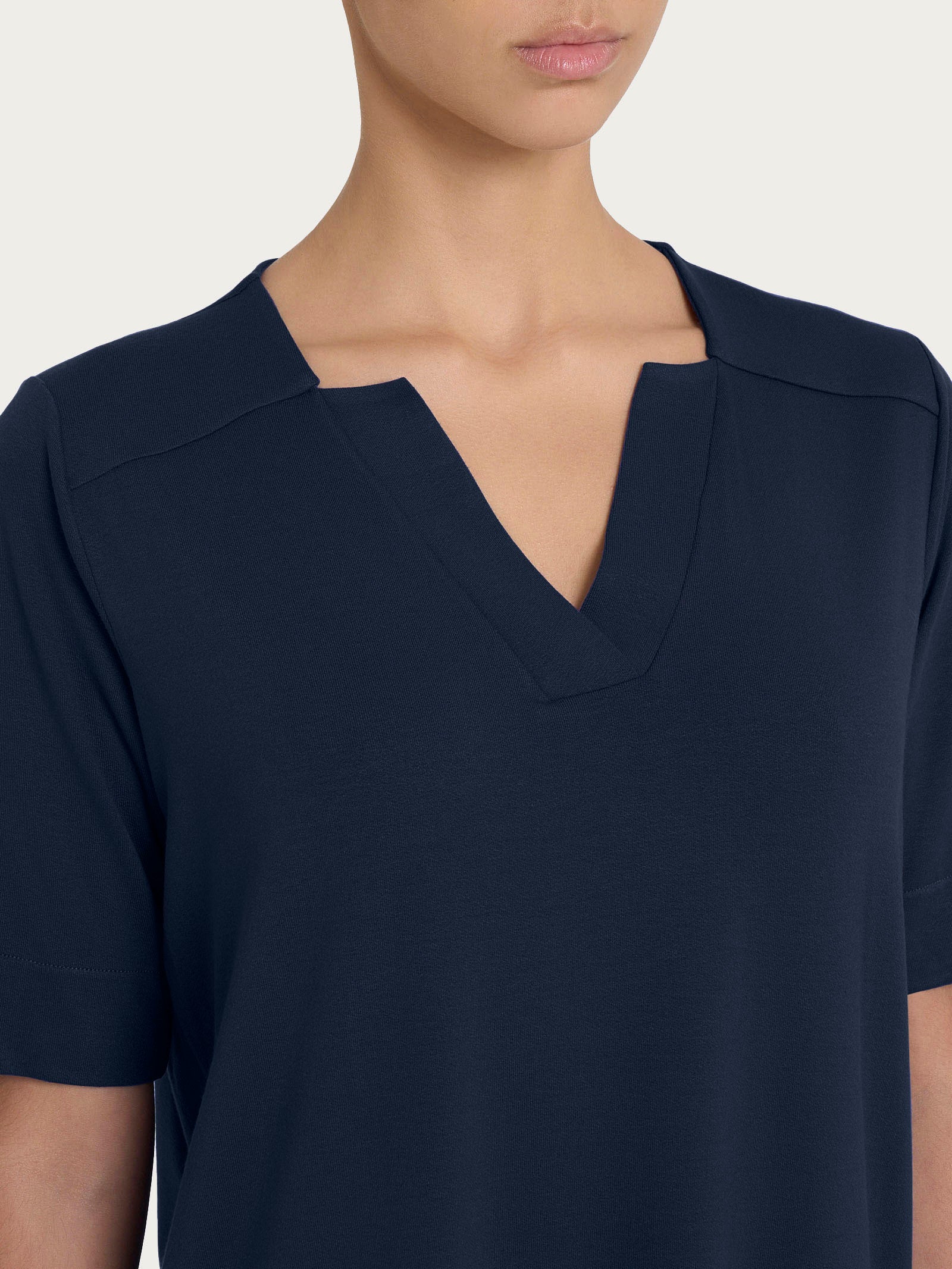 Ragno Viscosa Summer Scollo a V maglietta bleu fresca