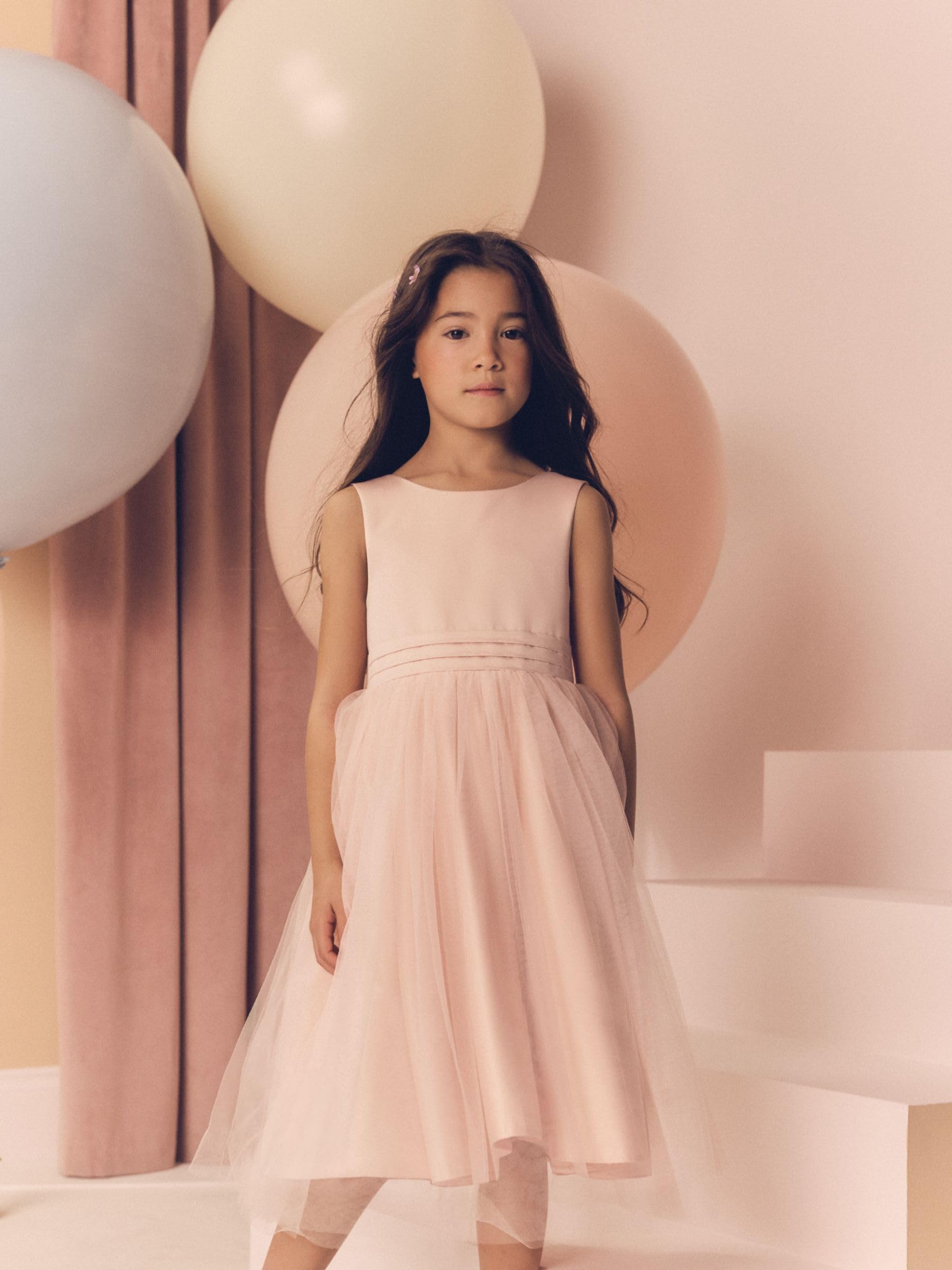 Next Abito Damigella Bambina Midi Tulle con Fiocco