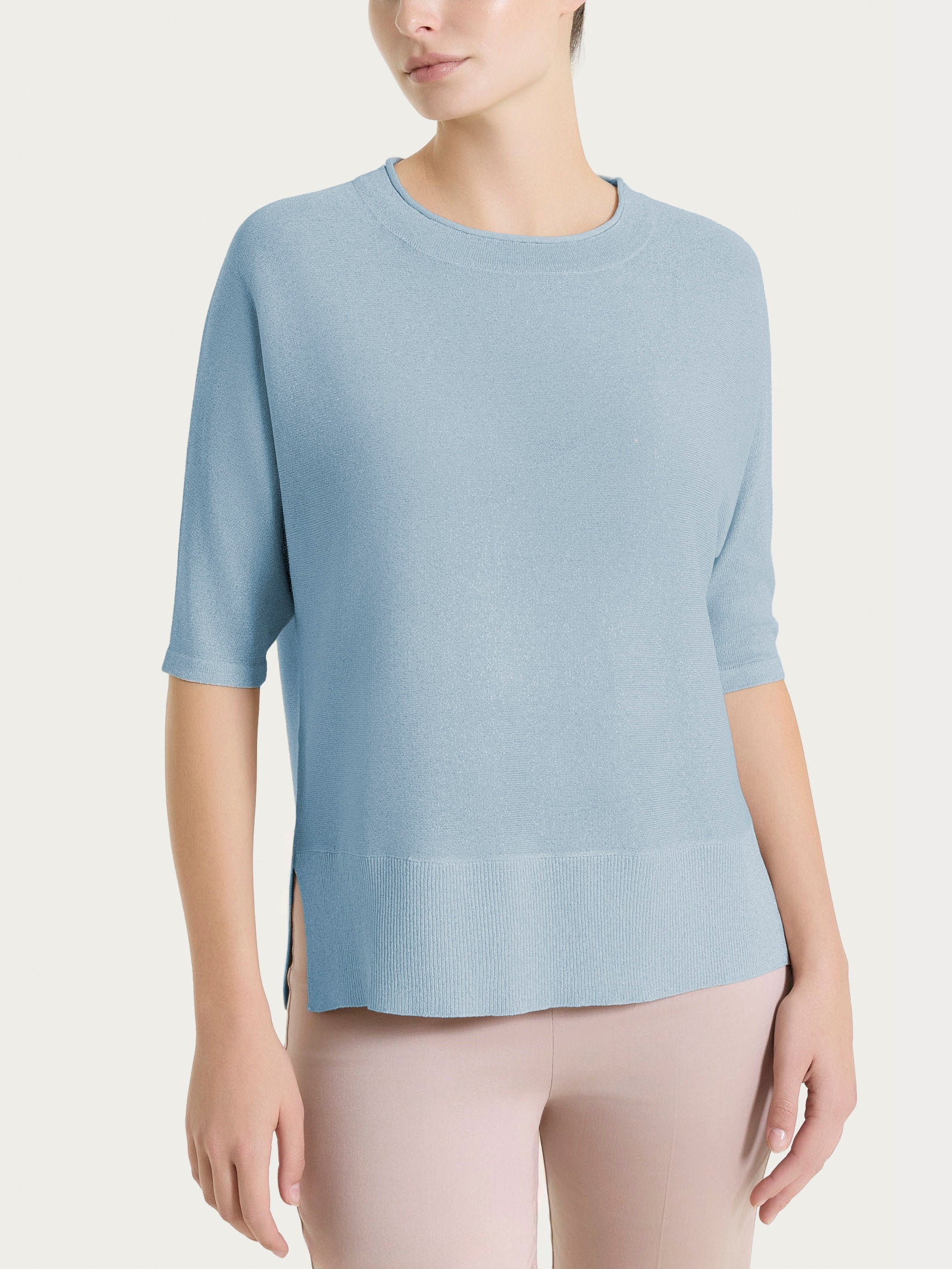 Ragno Maglia Pipistrello Crêpe Lurex Dusty Blue
