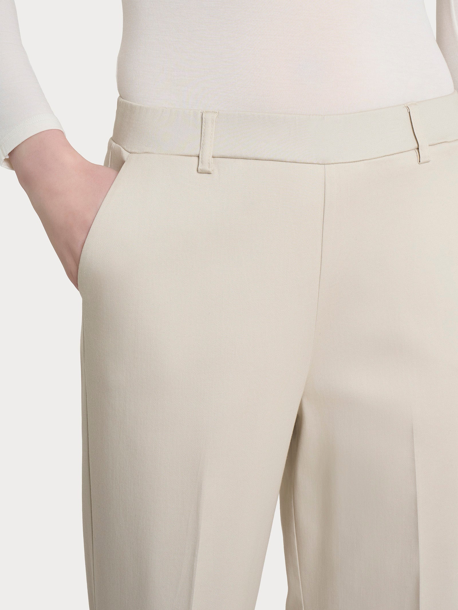 Ragno Satin Power pantalone dritto tasche risvolto Champignon