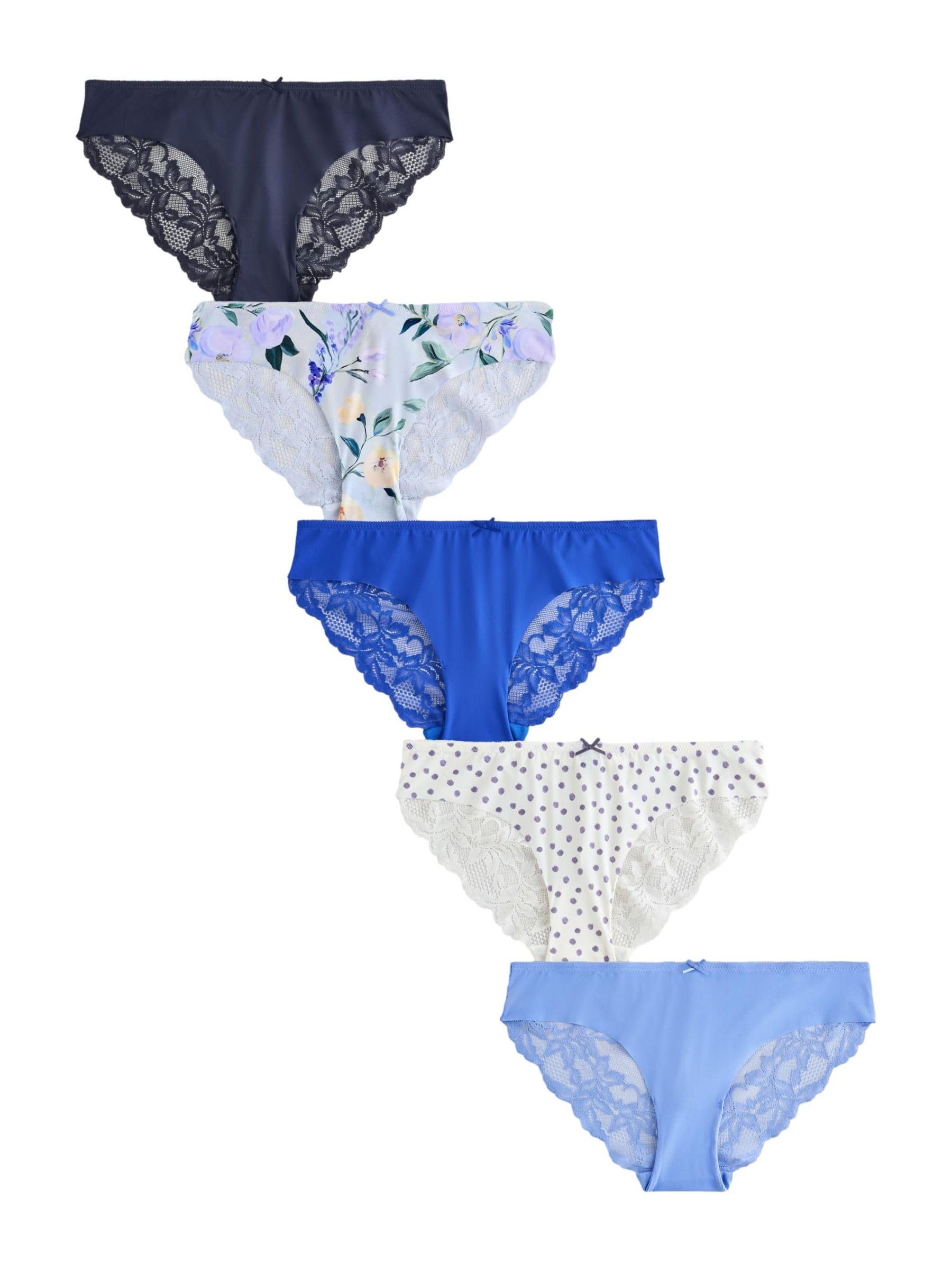 NEXT Retro Pizzo Slip Brasiliani Donna 5 Pezzi Invisibili