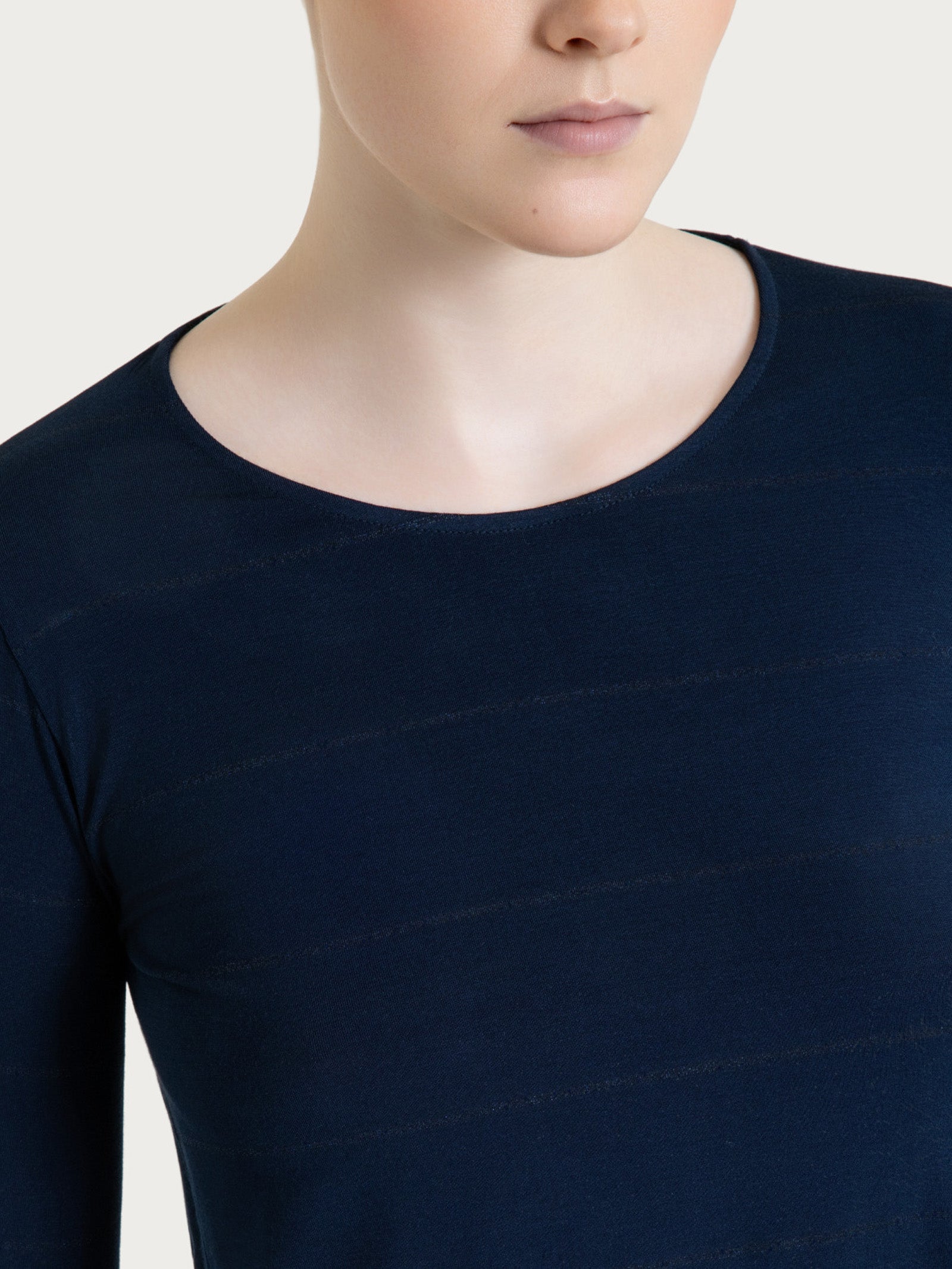 Ragno Summer Light maglietta girocollo Bleu micro righe