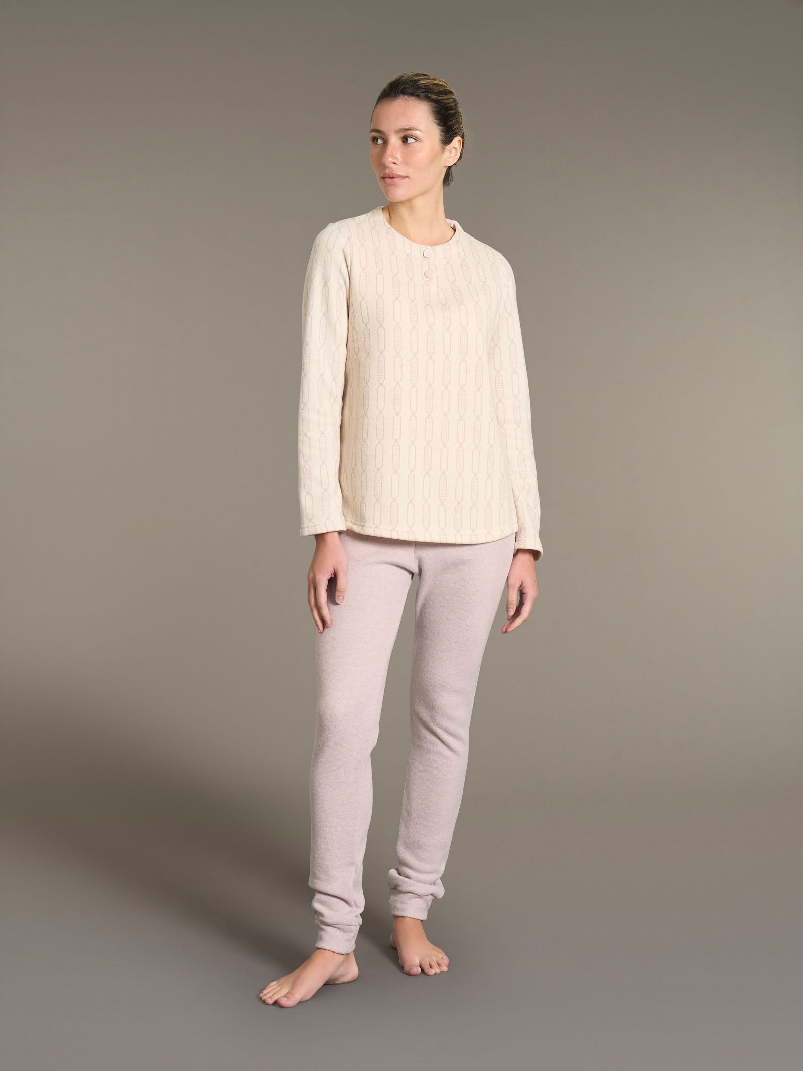 Ragno Cotton Eco Pile pigiama serafino Fant.Mirtillo