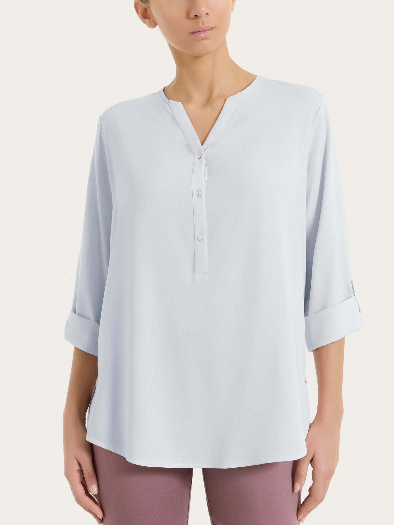 Ragno Voile Stretch blusa serafino lilac viscosa