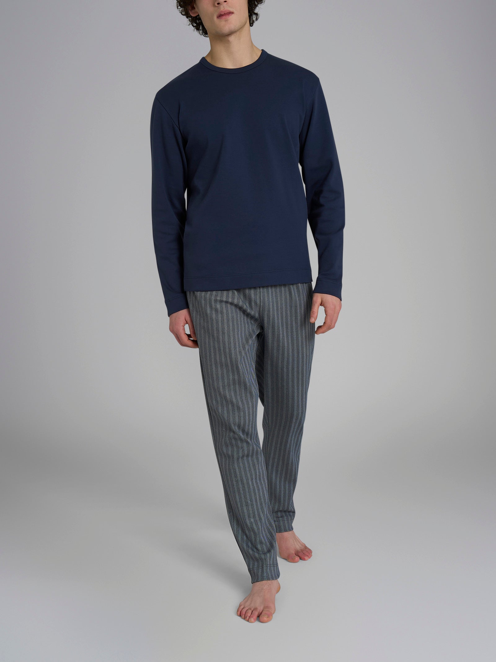 Ragno Jersey Cotone Pigiama interlock cotone blu Notte Spigato