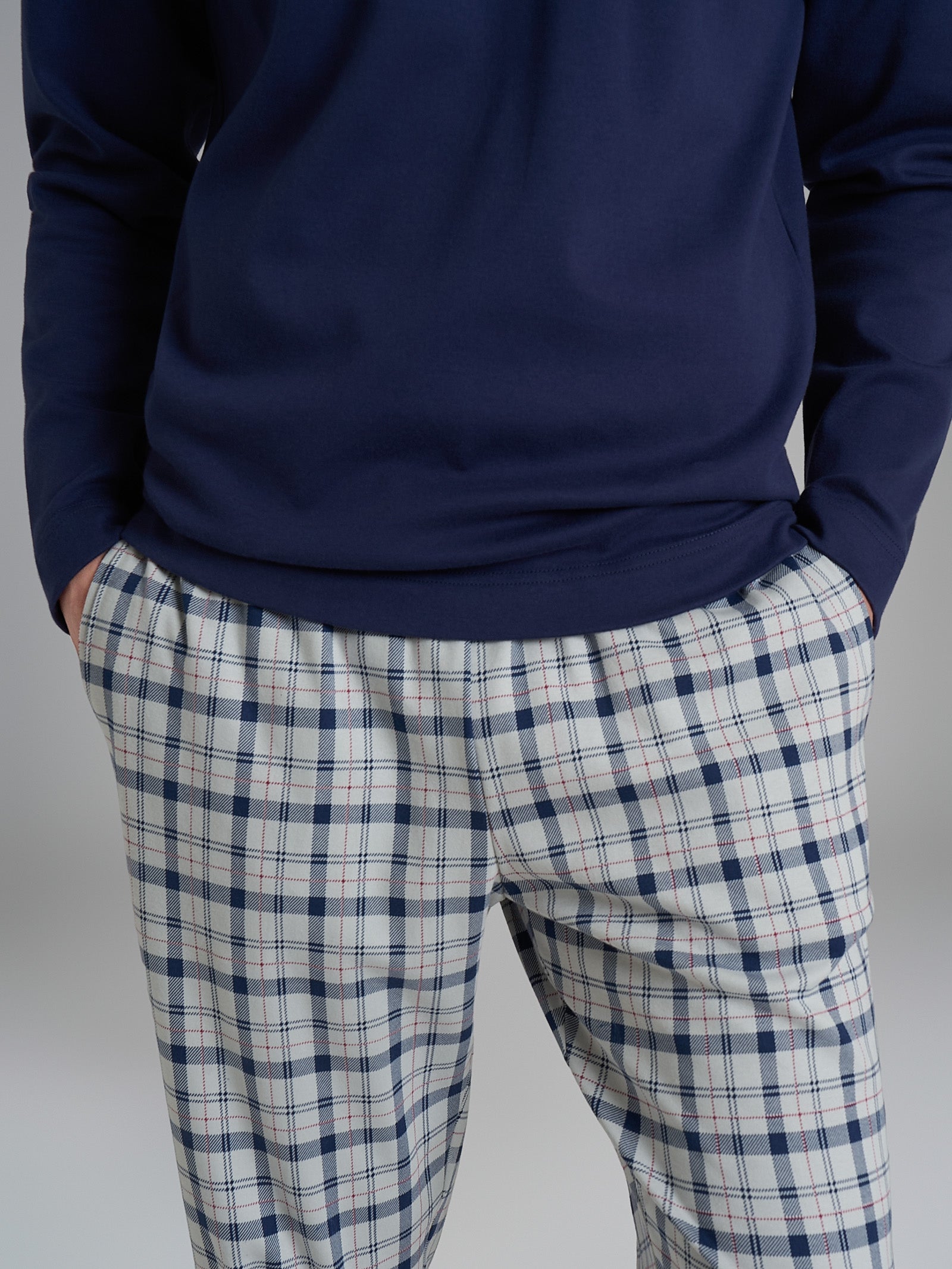 Ragno Jersey Cotone pigiama serafino tartan High-rise cotone