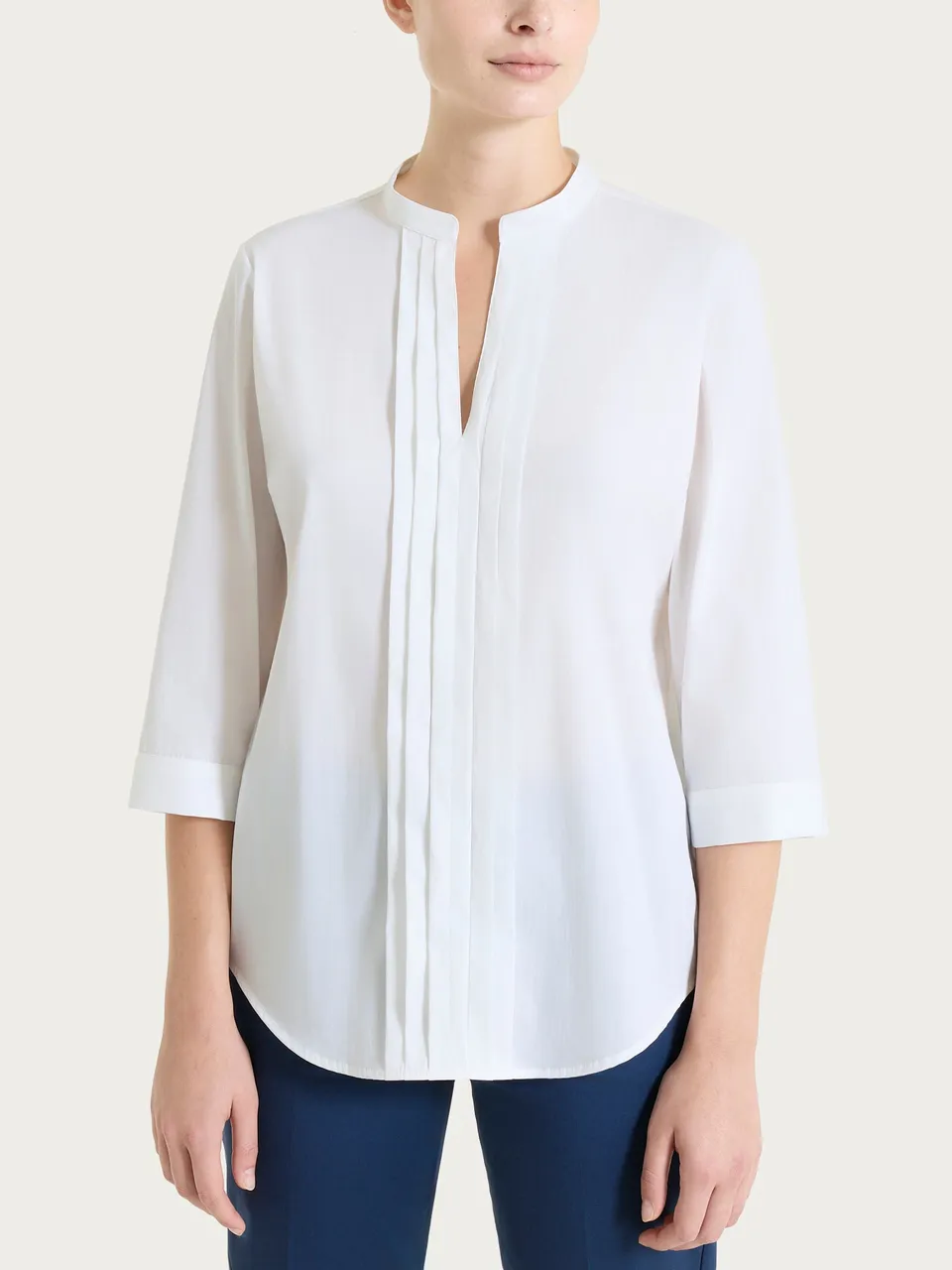 Ragno Gem camicia manica 3/4 poplin cotone bianco
