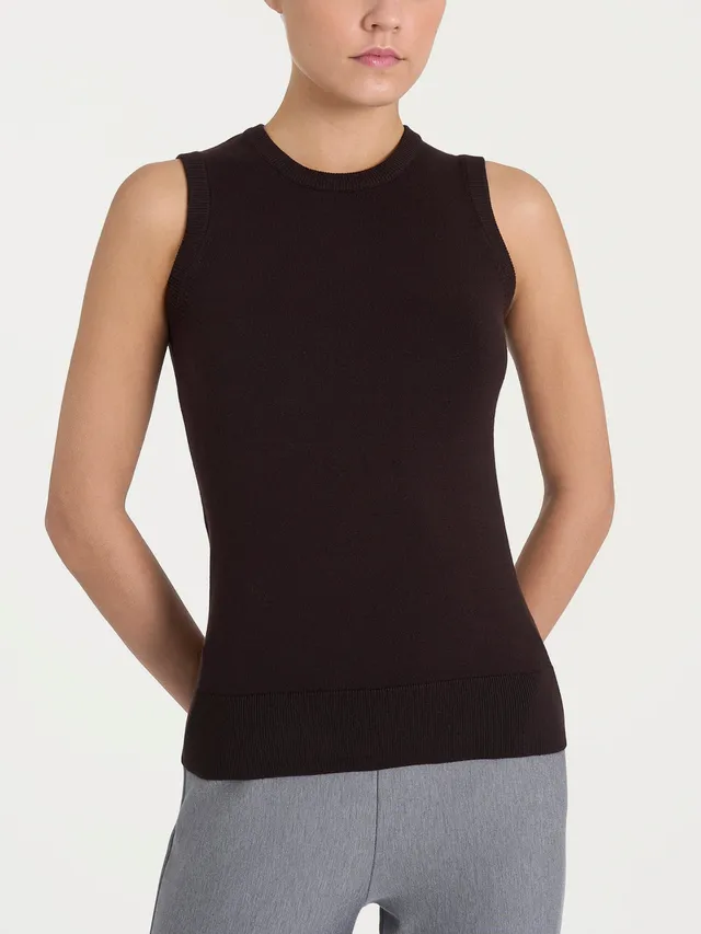 Ragno Four Seasons Sleeveless Sweater gilet marrone girocollo
