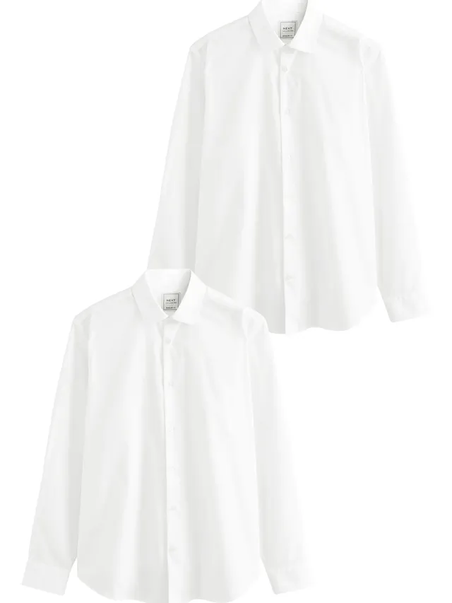 Next Easy-Care camicia uomo manica lunga bianca 2 pezzi 38