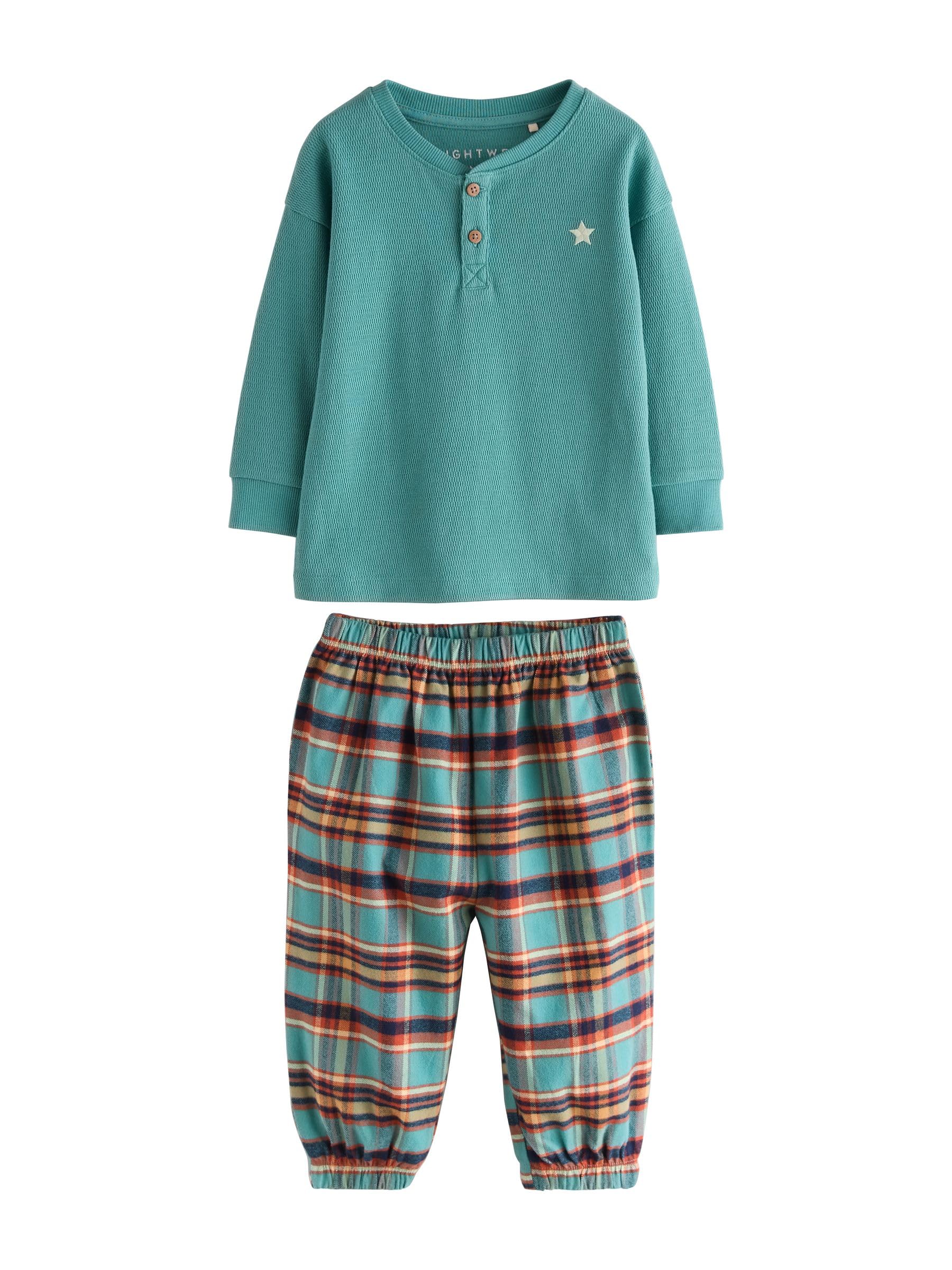 Next pigiami bambino 74-80 3 pezzi pantaloni quadri