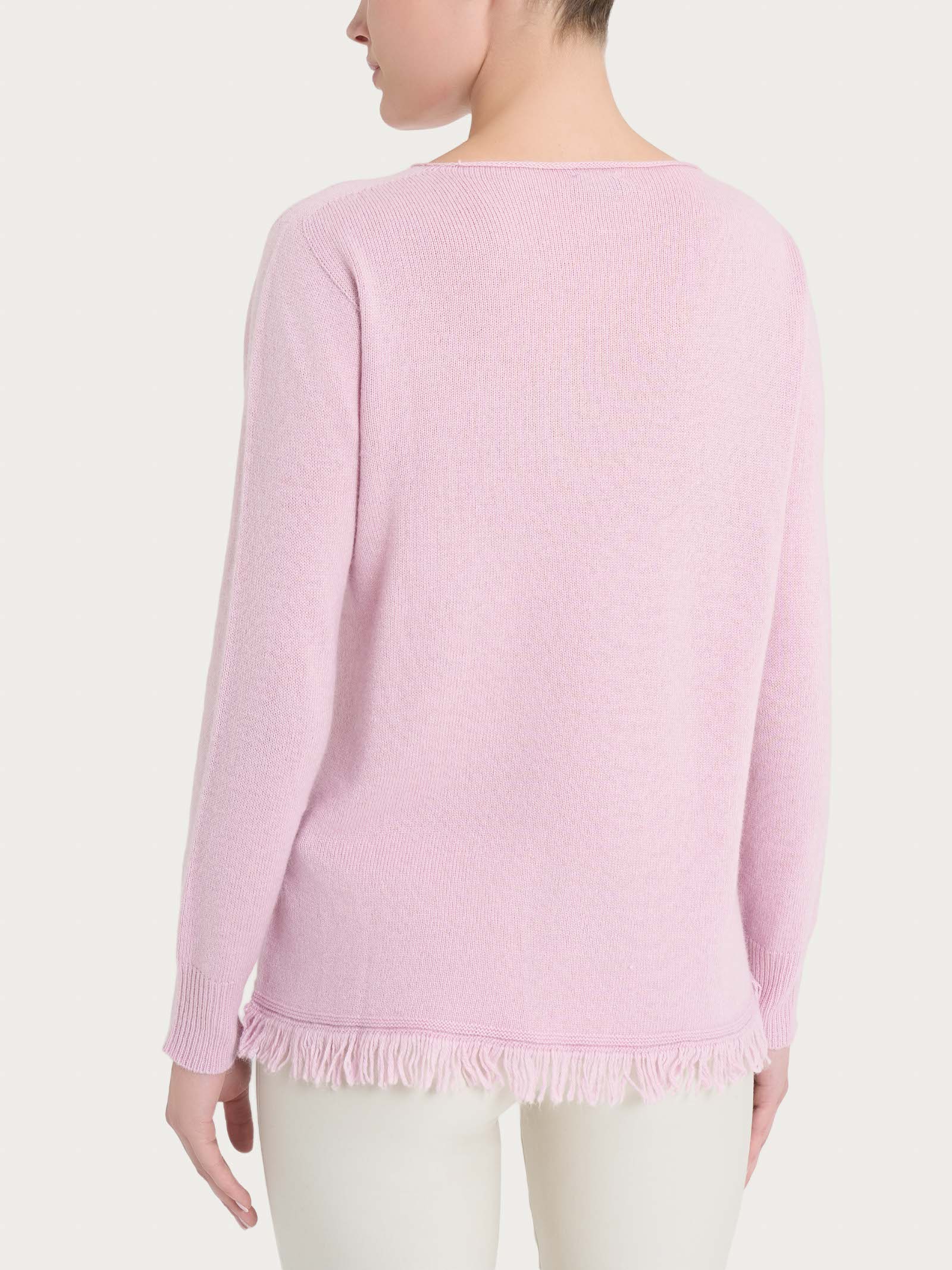 Ragno Merino Soft Maglia Girocollo con Frange Angora Viola