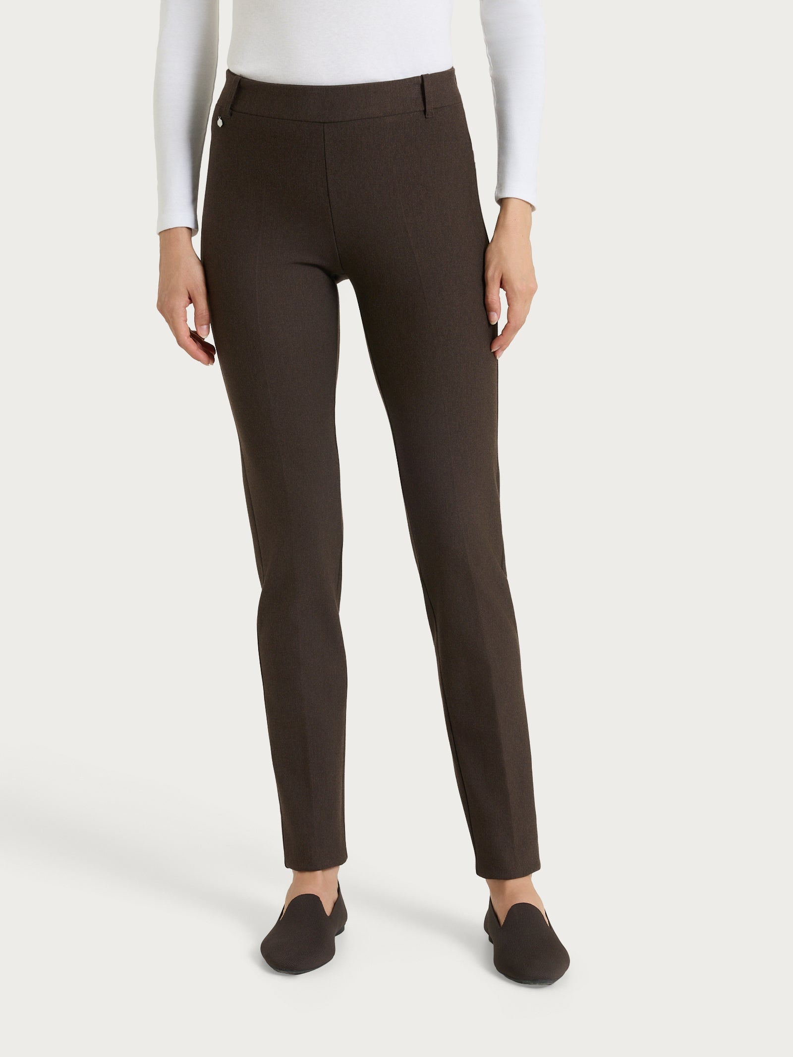 Ragno Compact a Sigaretta Pantalone Ebano Mel. elasticizzato