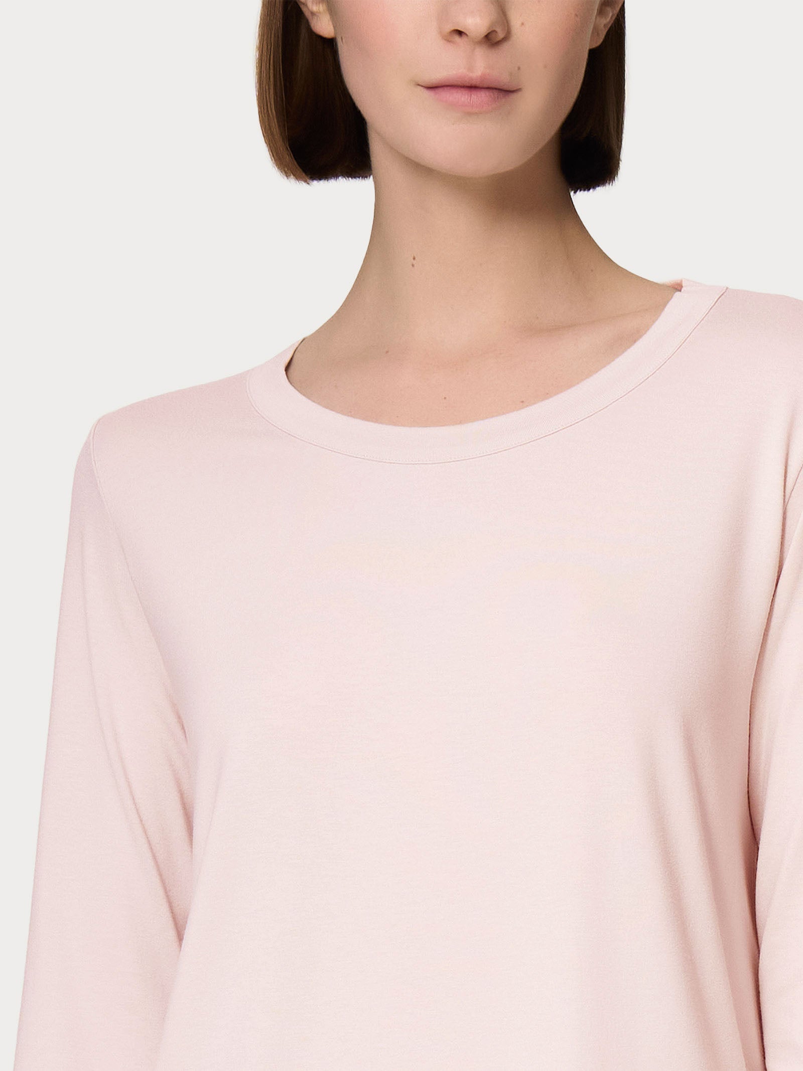 Ragno Eco Viscosa Maglia Manica Lunga Rosa Girocollo