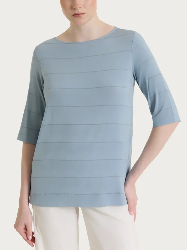 Ragno Summer Light Maglietta Barchetta Righe Blu Viscosa