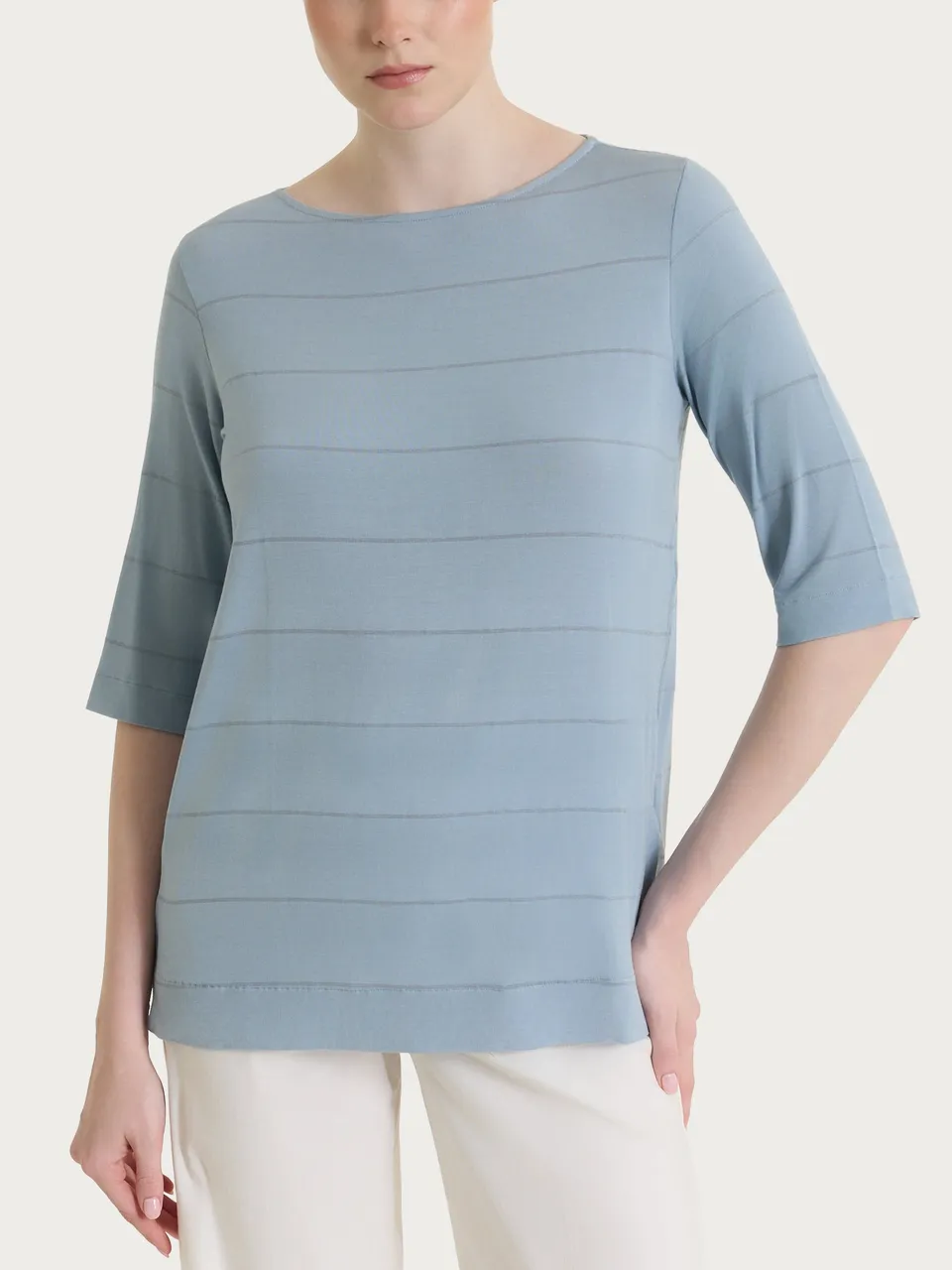 Ragno Summer Light Maglietta Barchetta Righe Blu Viscosa