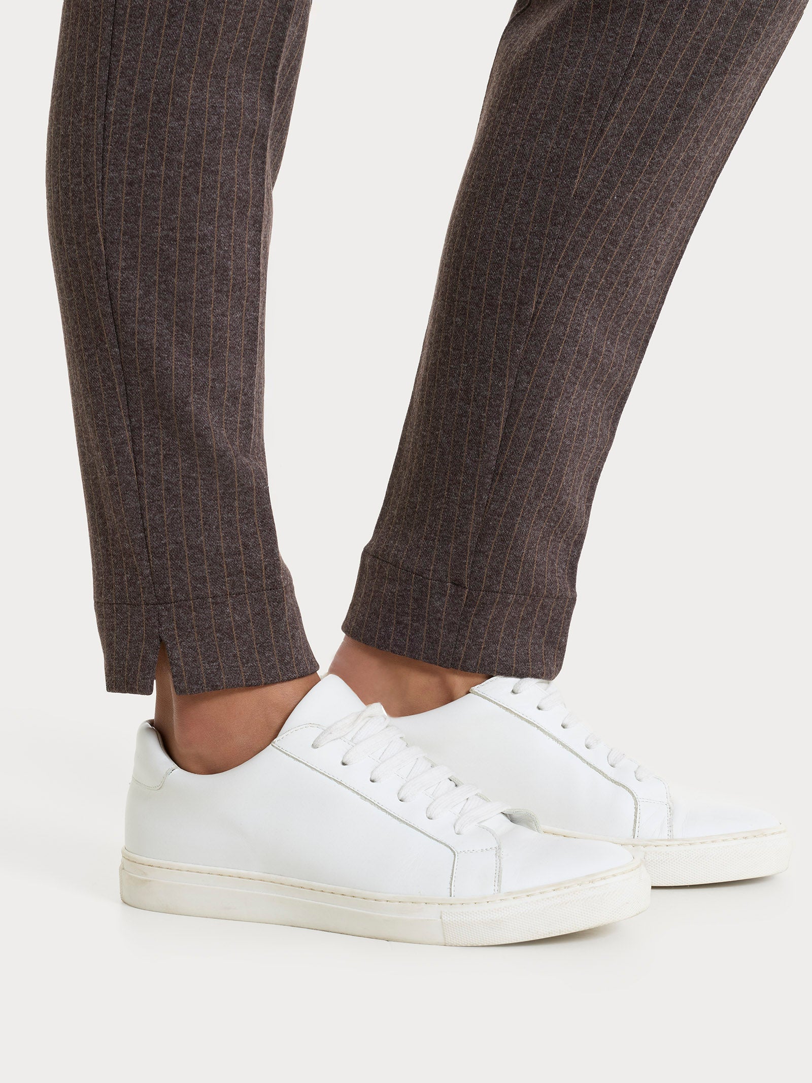 Ragno Compact Pantalone sigaretta gessato chocolate melange