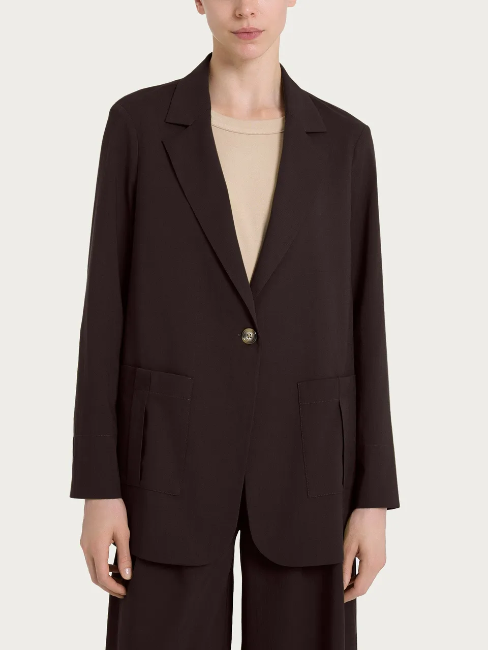 Ragno Super Natural blazer destrutturato marrone Chocolate
