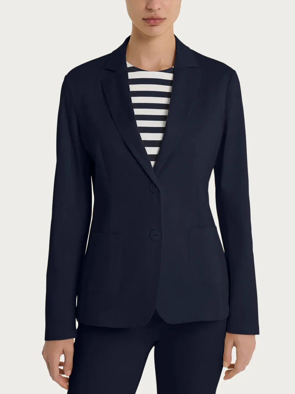 Ragno Satin Power blazer due bottoni blu cotone elasticizzato