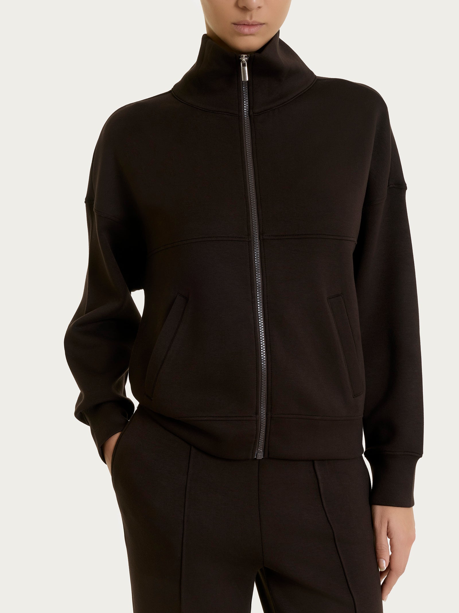 Ragno Comfort giacchina zip scuba marrone chocolate