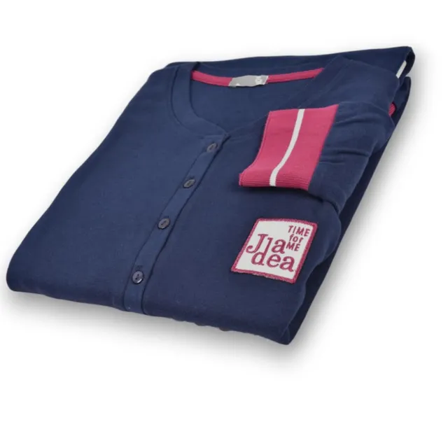 Lady C Pigiama Ragazza Cotone Jersey Serafino 5 Bottoni Interlock