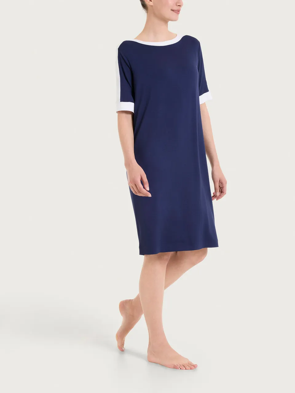 Ragno Viscose Summer vestito girocollo Copiativo manica 3/4