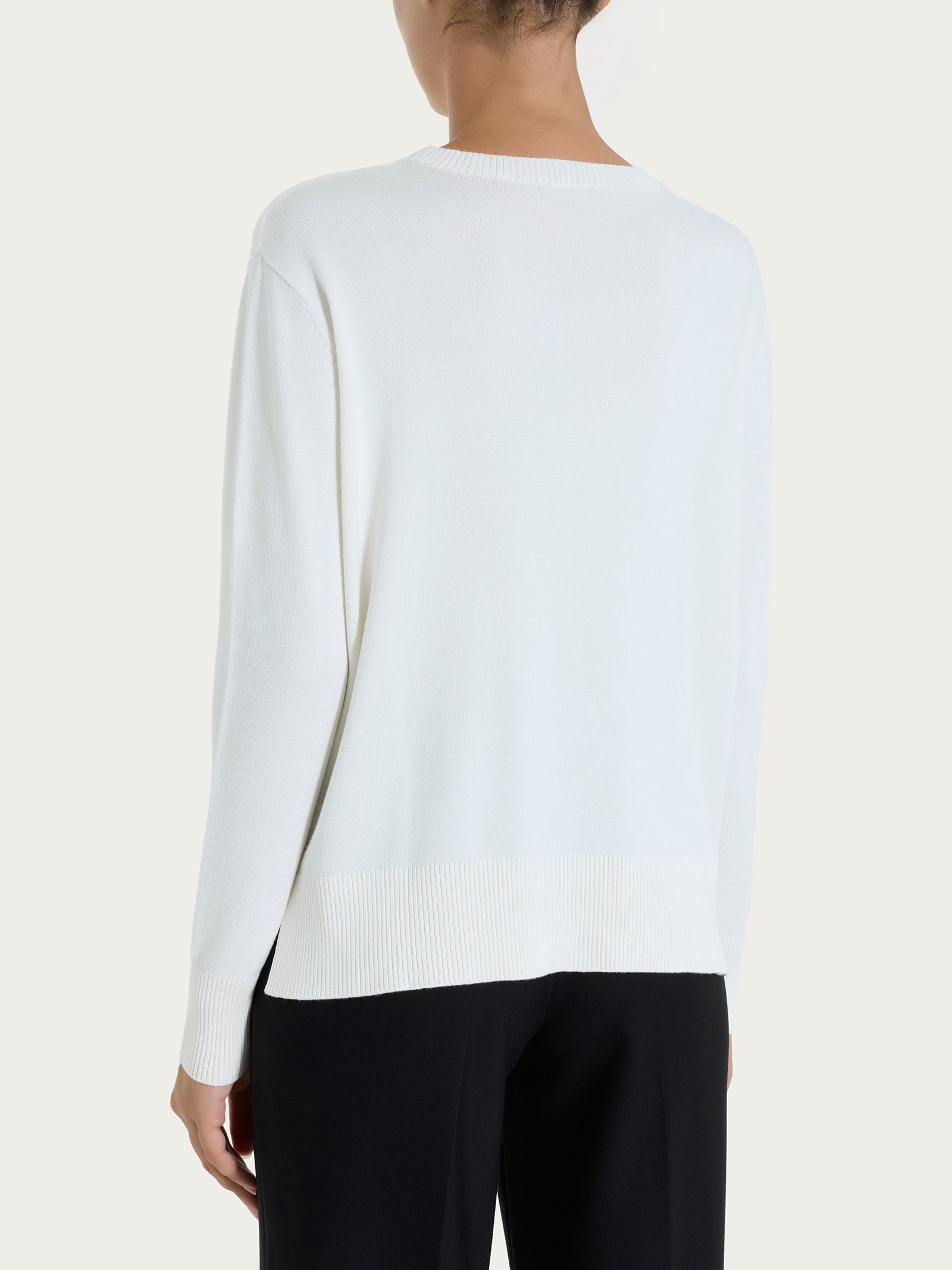 Ragno Four Seasons maglia girocollo avorio misto viscosa