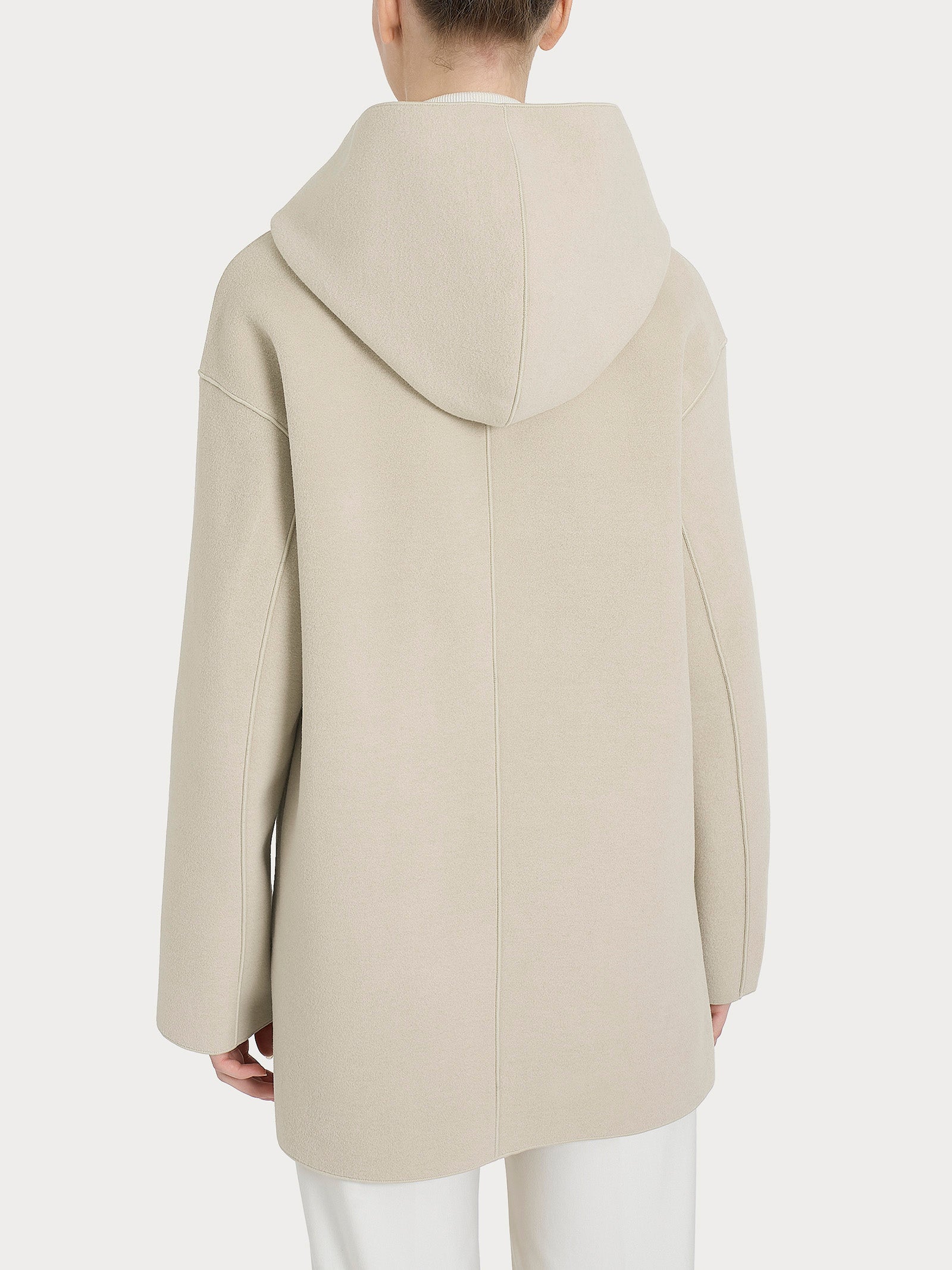 Ragno Vegan Wool giaccone cappuccio Champignon Mel.