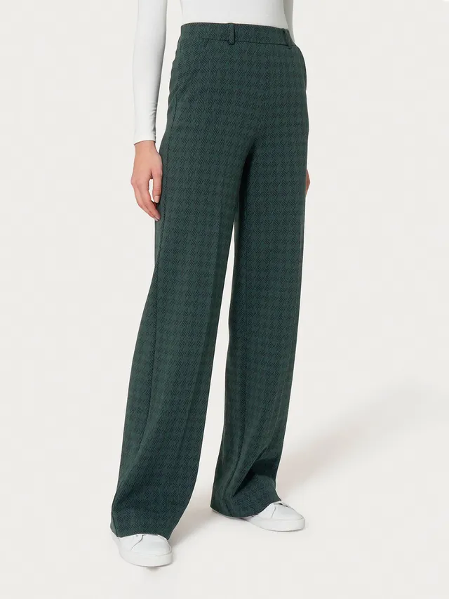 Ragno The Wide Leg Pantalone palazzo Rain Forest tasche