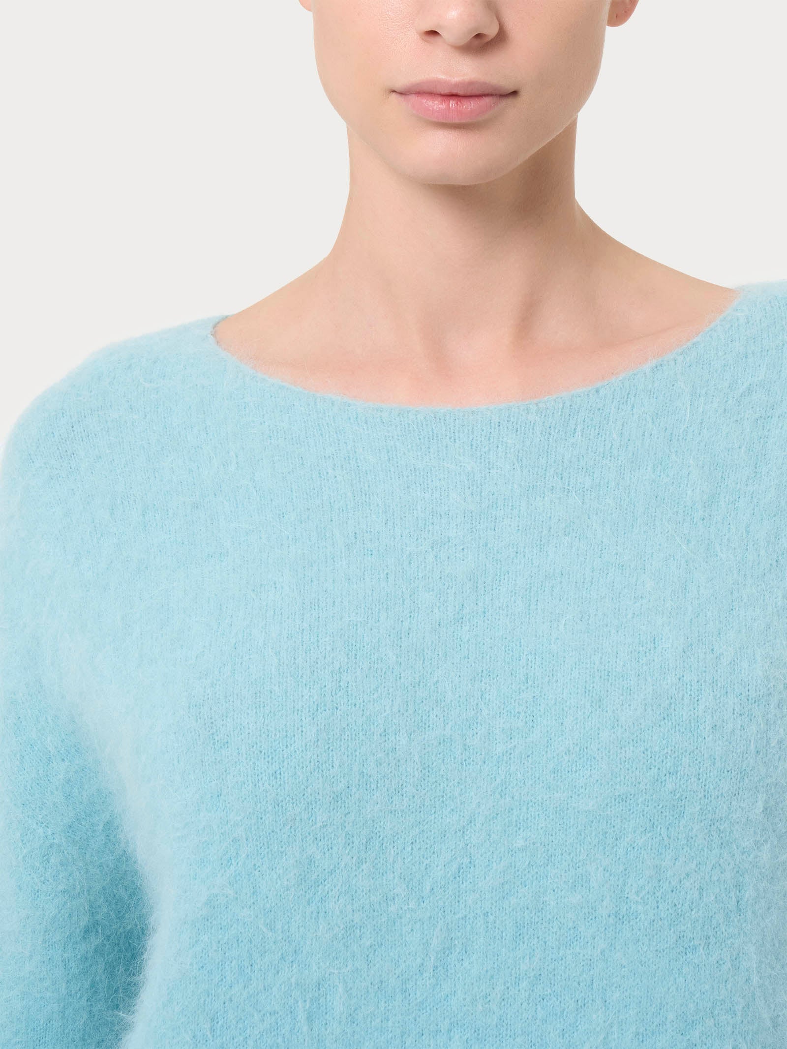 Ragno Merino Soft Maglia barchetta alpaca Nile Blue