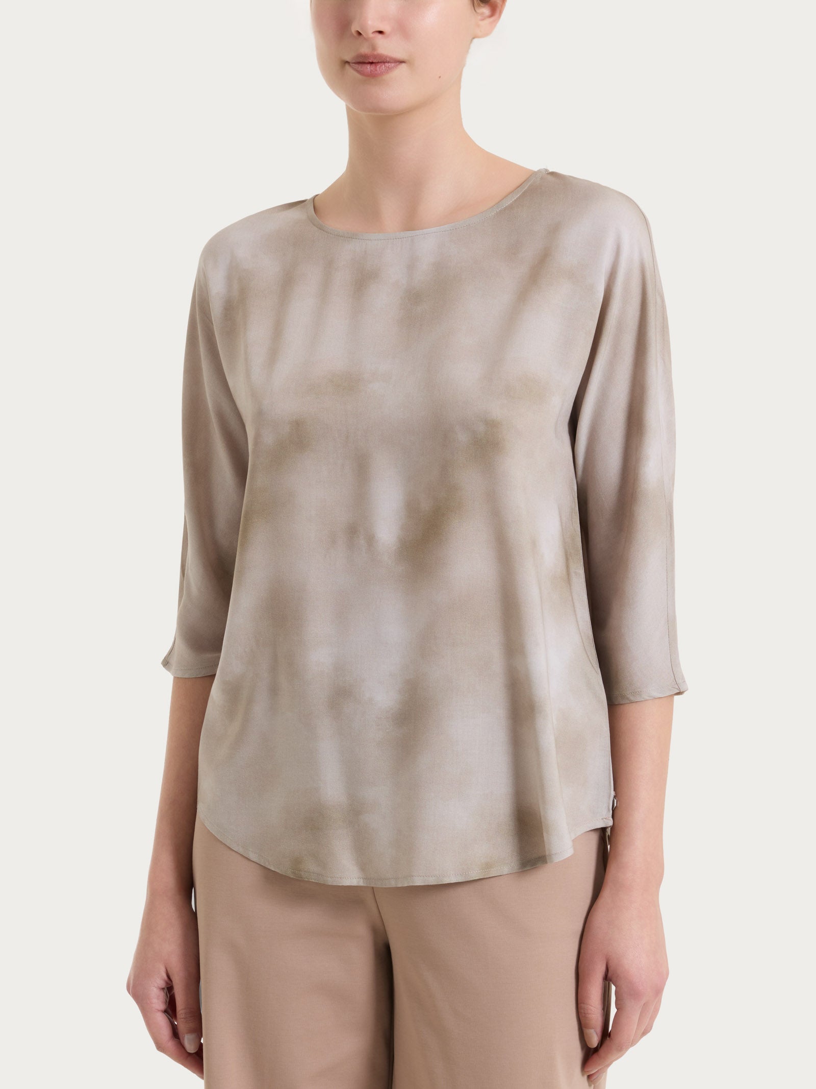 Ragno EcoSeta blusa manica 3/4 Fant. Crockery raso viscosa