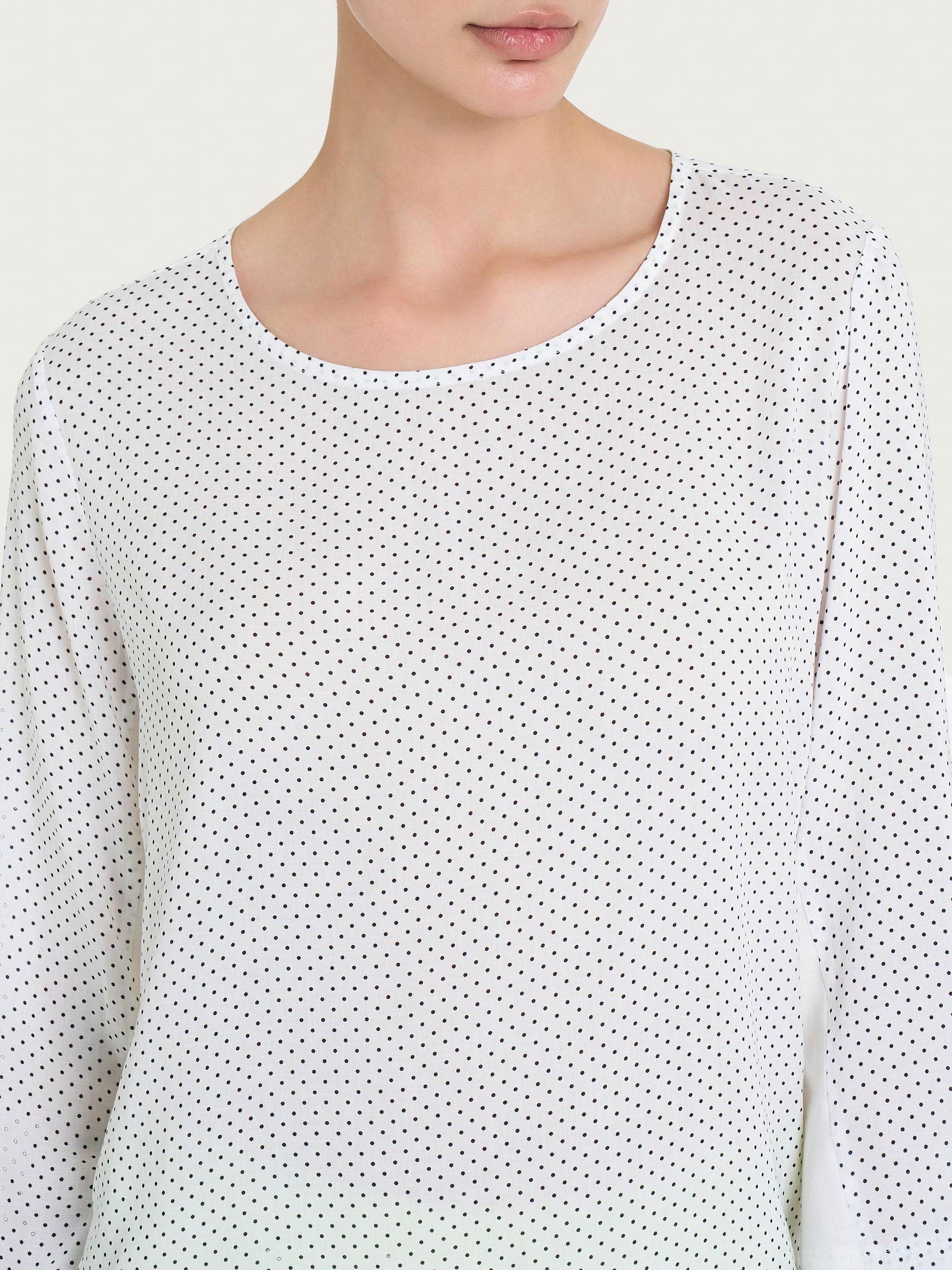 Ragno Viscosa Summer maglia pois bianco manica 3/4 Fant Bianco