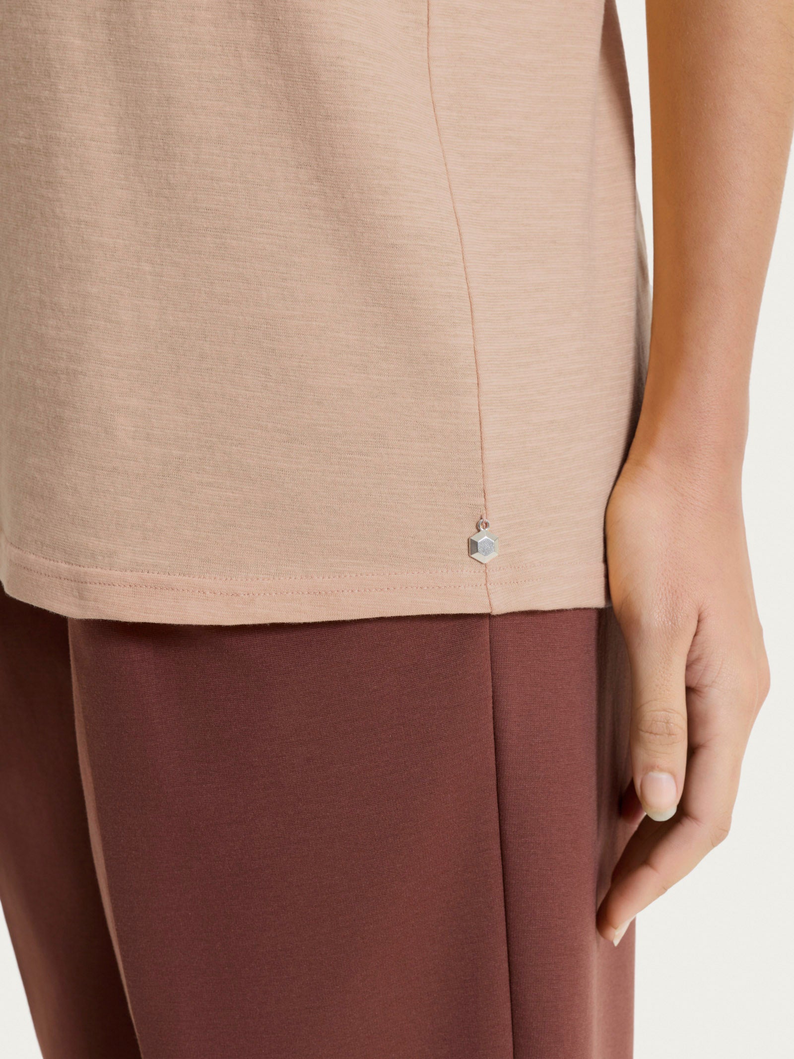 Ragno Gem maglietta girocollo slub jersey Warm Taupe