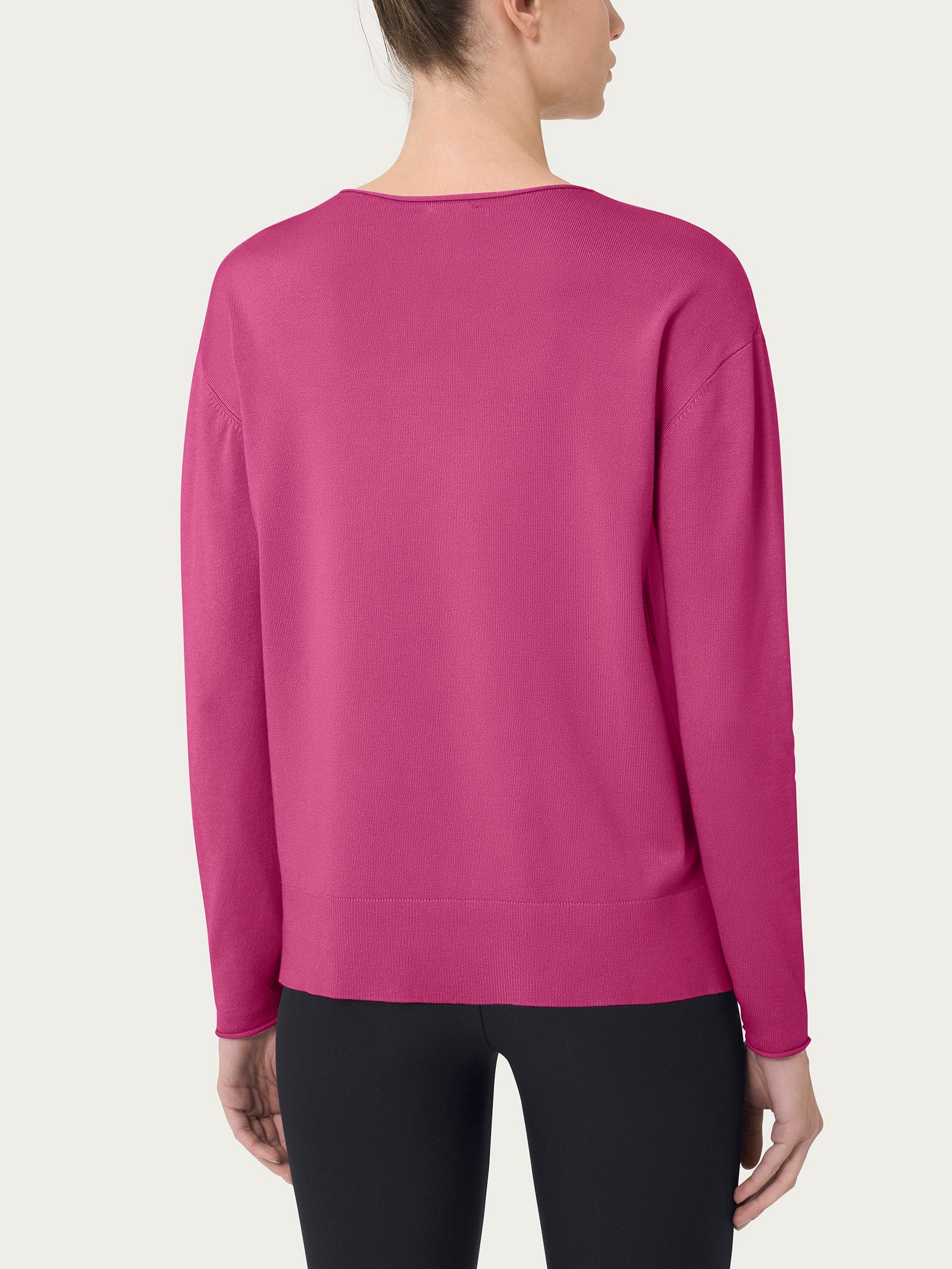 Ragno Four Seasons Maglia Asimmetrica Girocollo Red Violet Viscosa